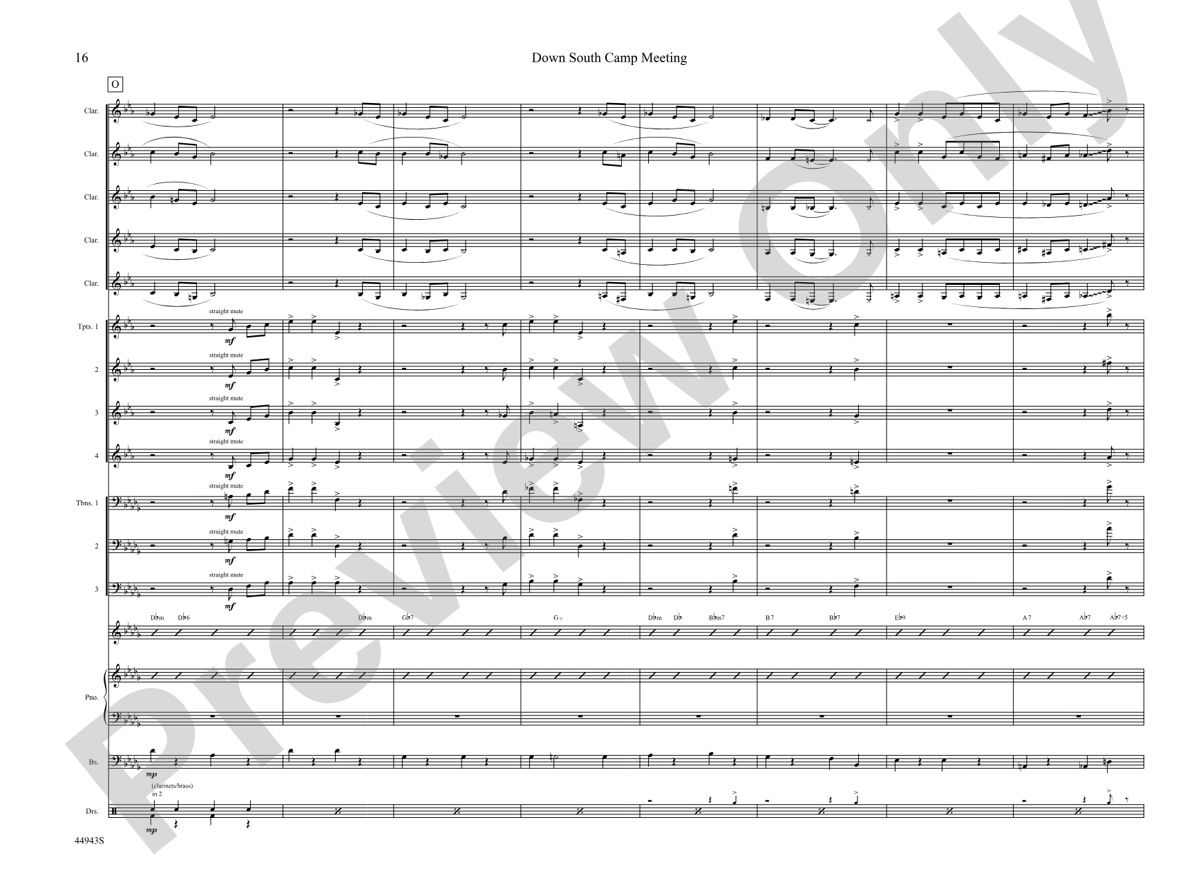 Down South Camp Meeting: Jazz Ensemble Conductor Score & Parts