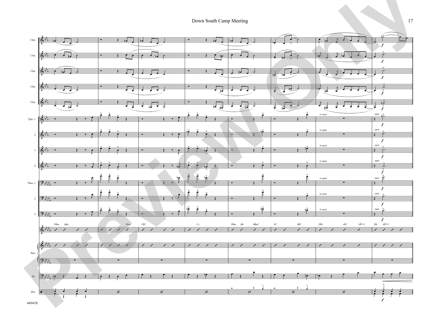 Down South Camp Meeting: Jazz Ensemble Conductor Score & Parts