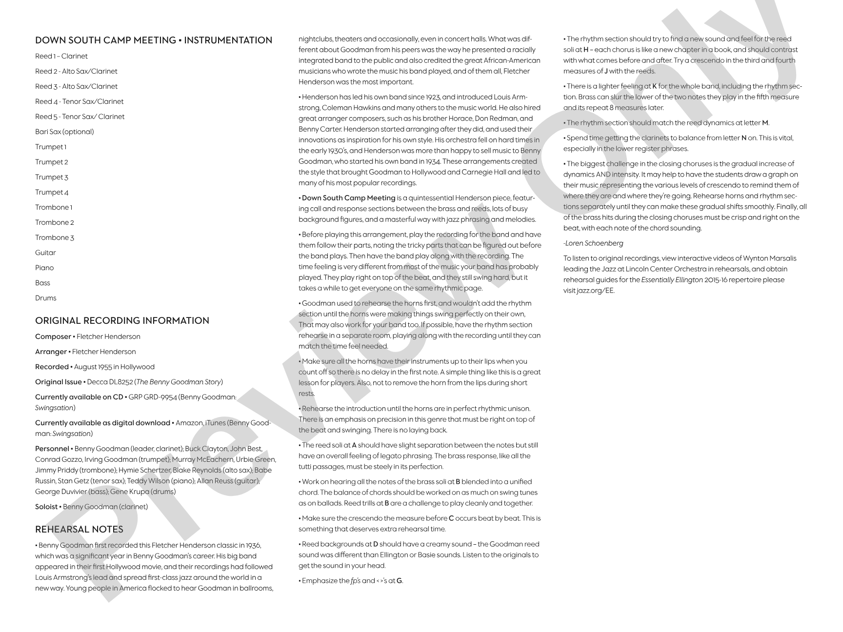 Down South Camp Meeting: Jazz Ensemble Conductor Score & Parts