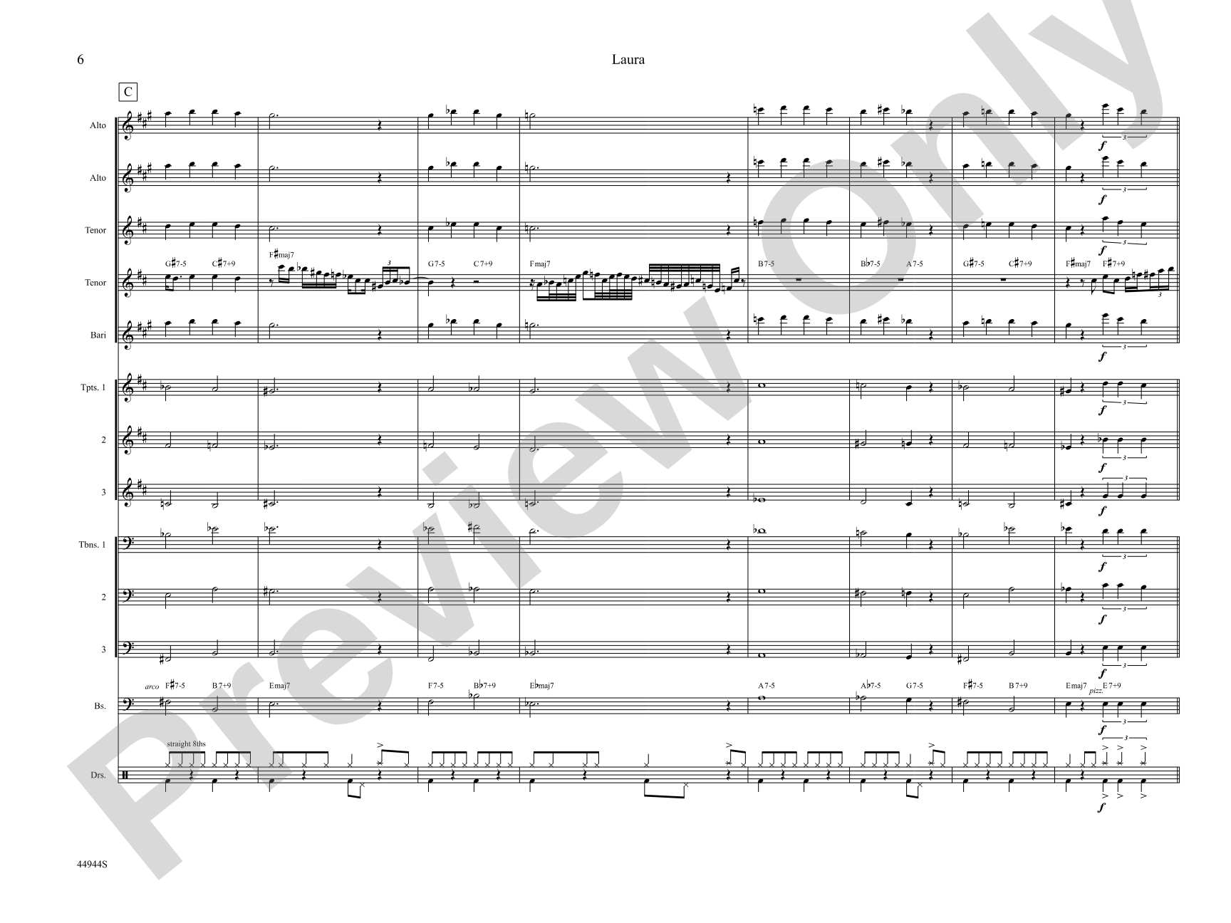 Laura: Jazz Ensemble Conductor Score & Parts