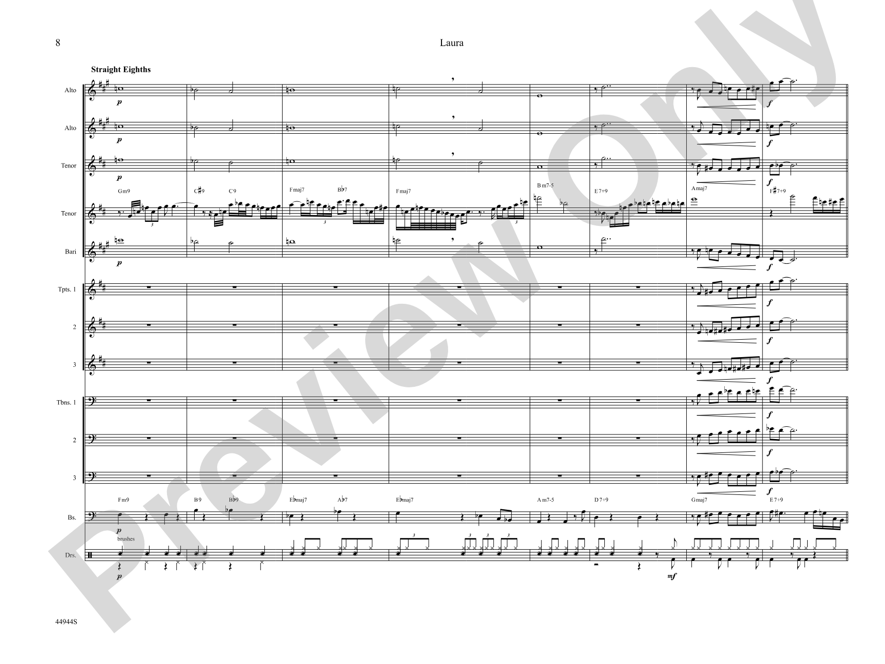Laura: Jazz Ensemble Conductor Score & Parts