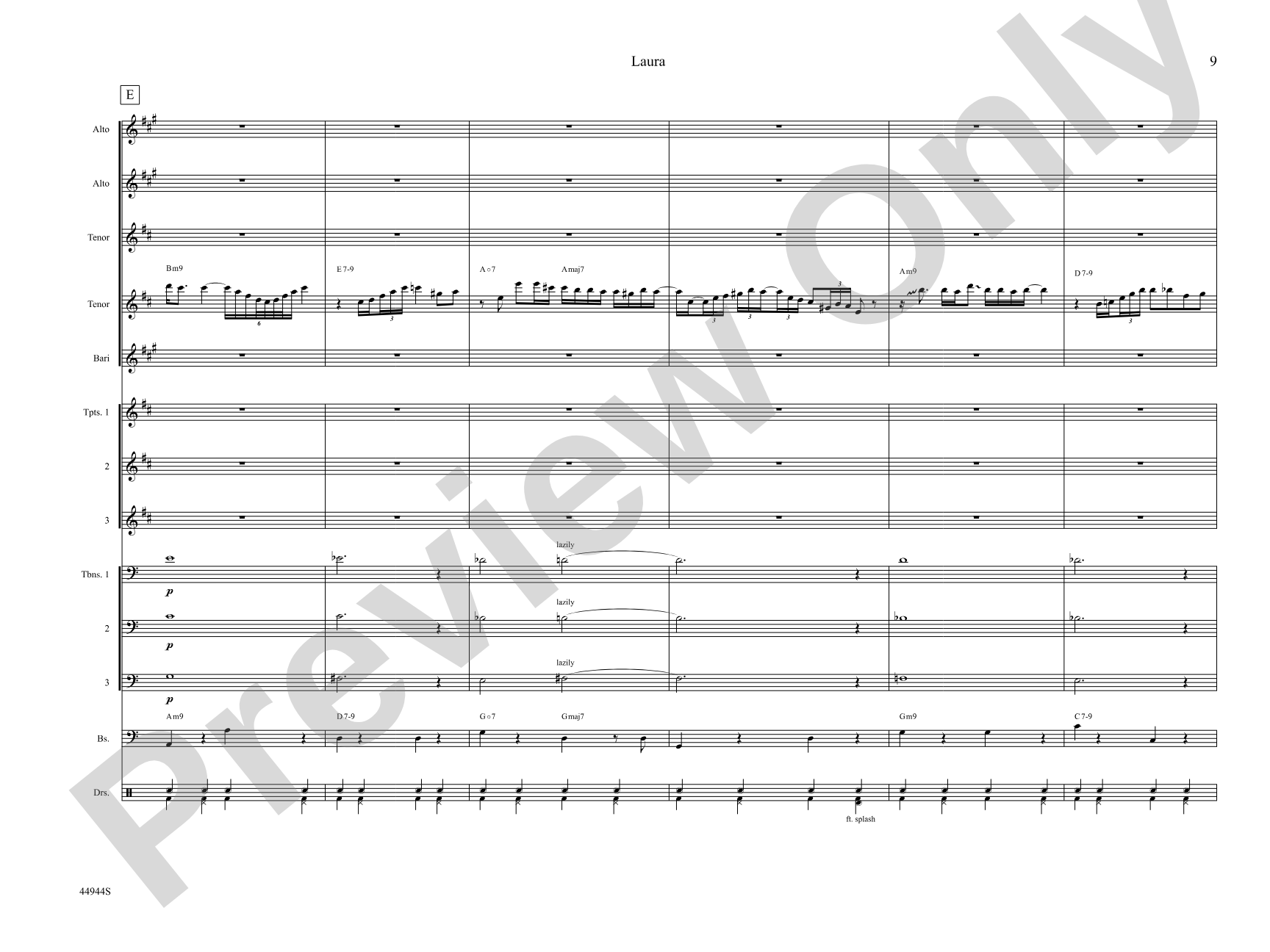 Laura: Jazz Ensemble Conductor Score & Parts