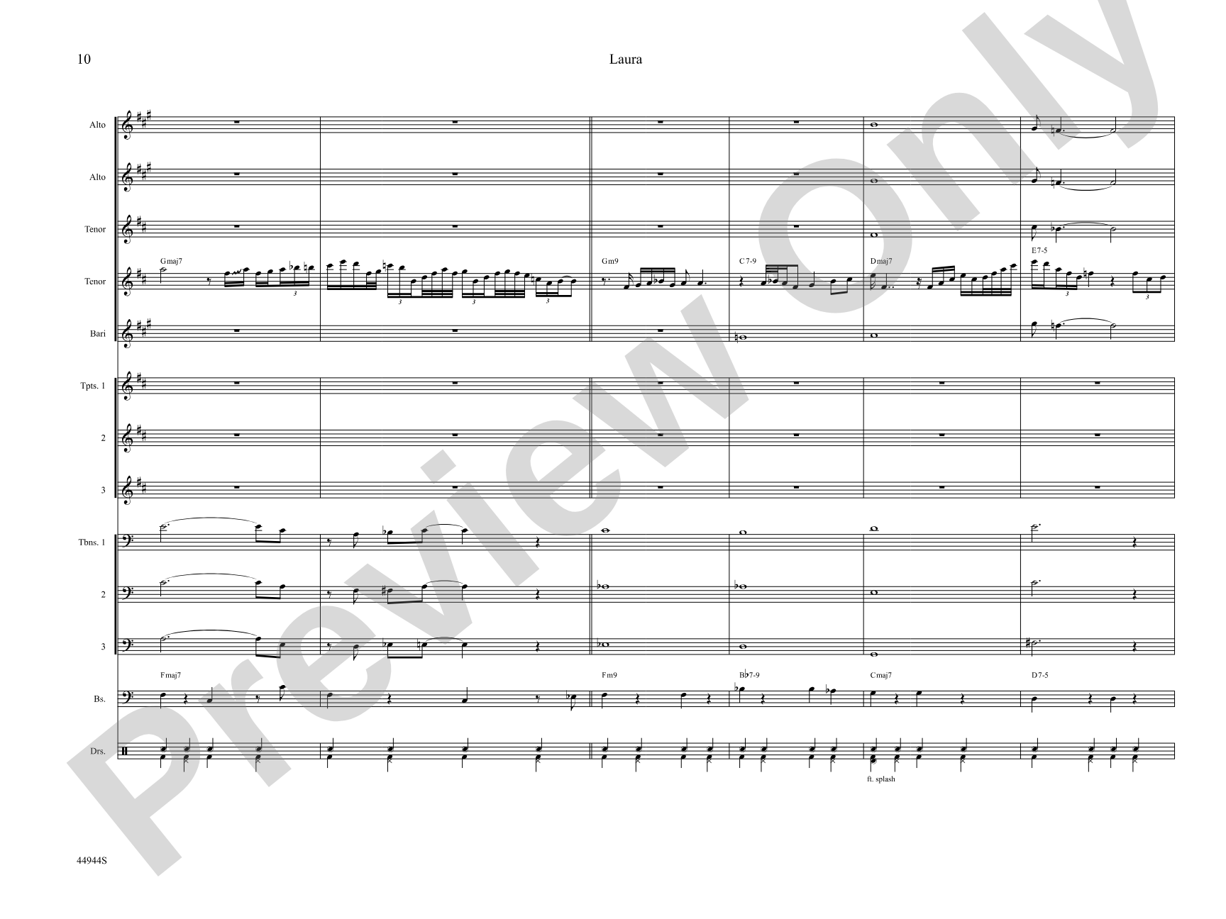 Laura: Jazz Ensemble Conductor Score & Parts
