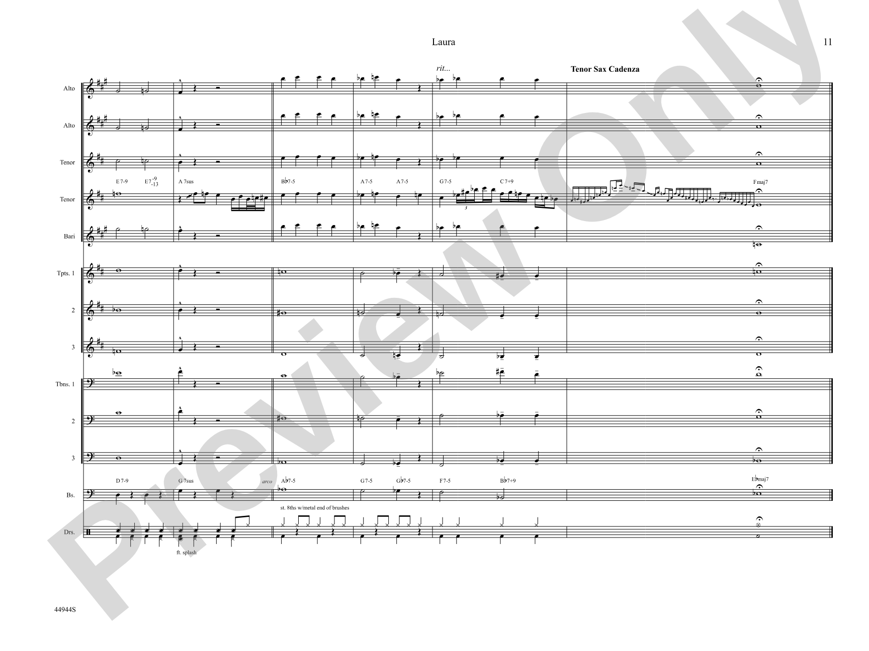 Laura: Jazz Ensemble Conductor Score & Parts