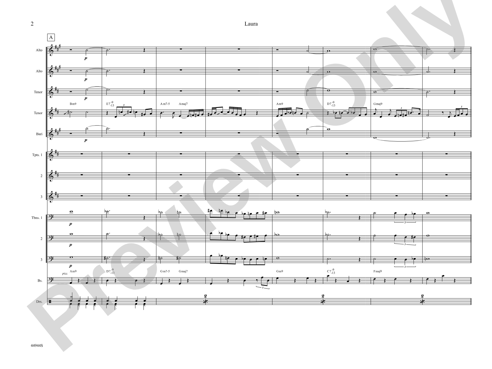 Laura: Jazz Ensemble Conductor Score & Parts