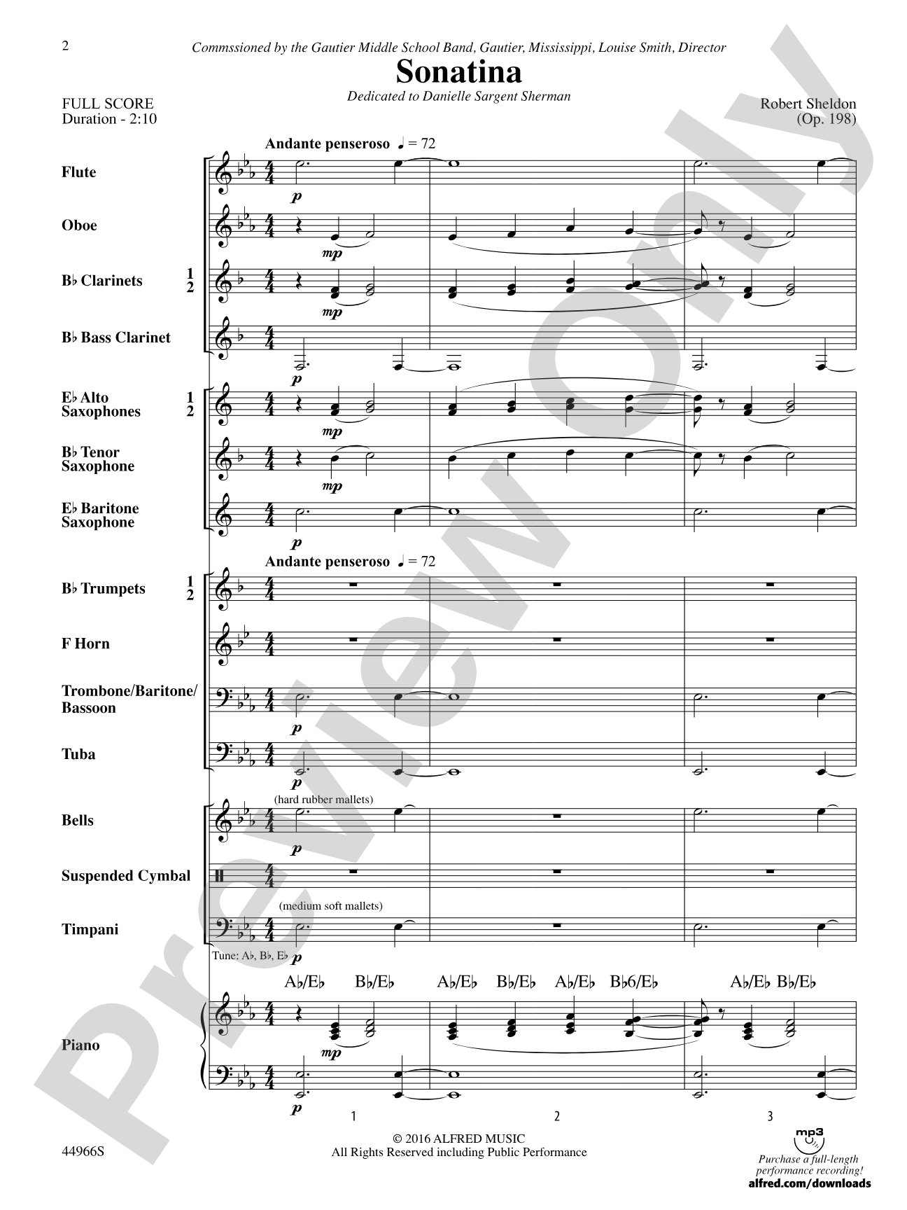 Sonatina: Concert Band Conductor Score & Parts