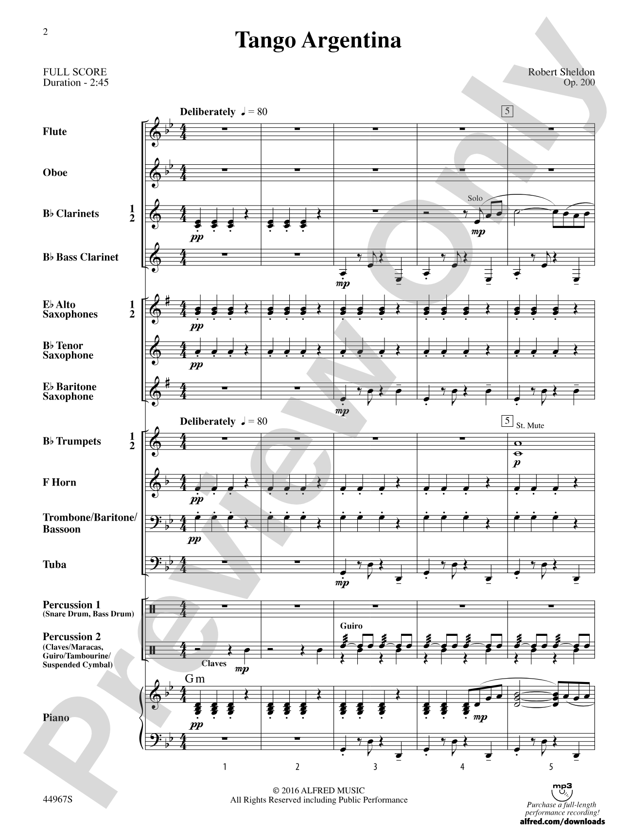 Tango Argentina: Concert Band Conductor Score & Parts