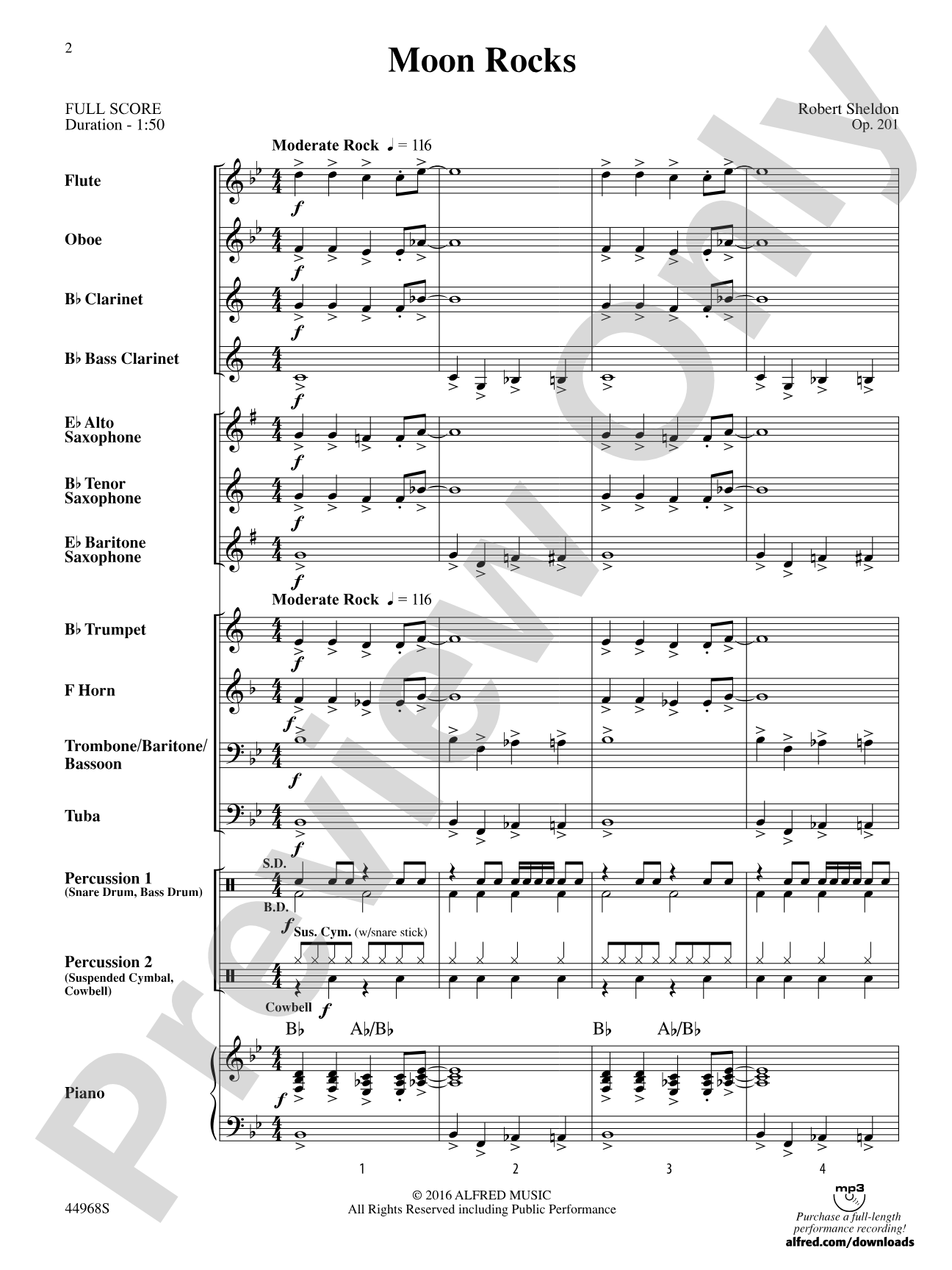 Moon Rocks: Concert Band Conductor Score & Parts