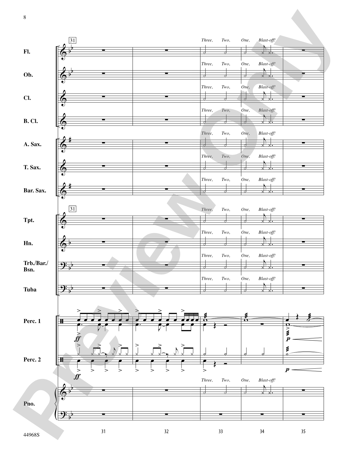 Moon Rocks: Concert Band Conductor Score & Parts