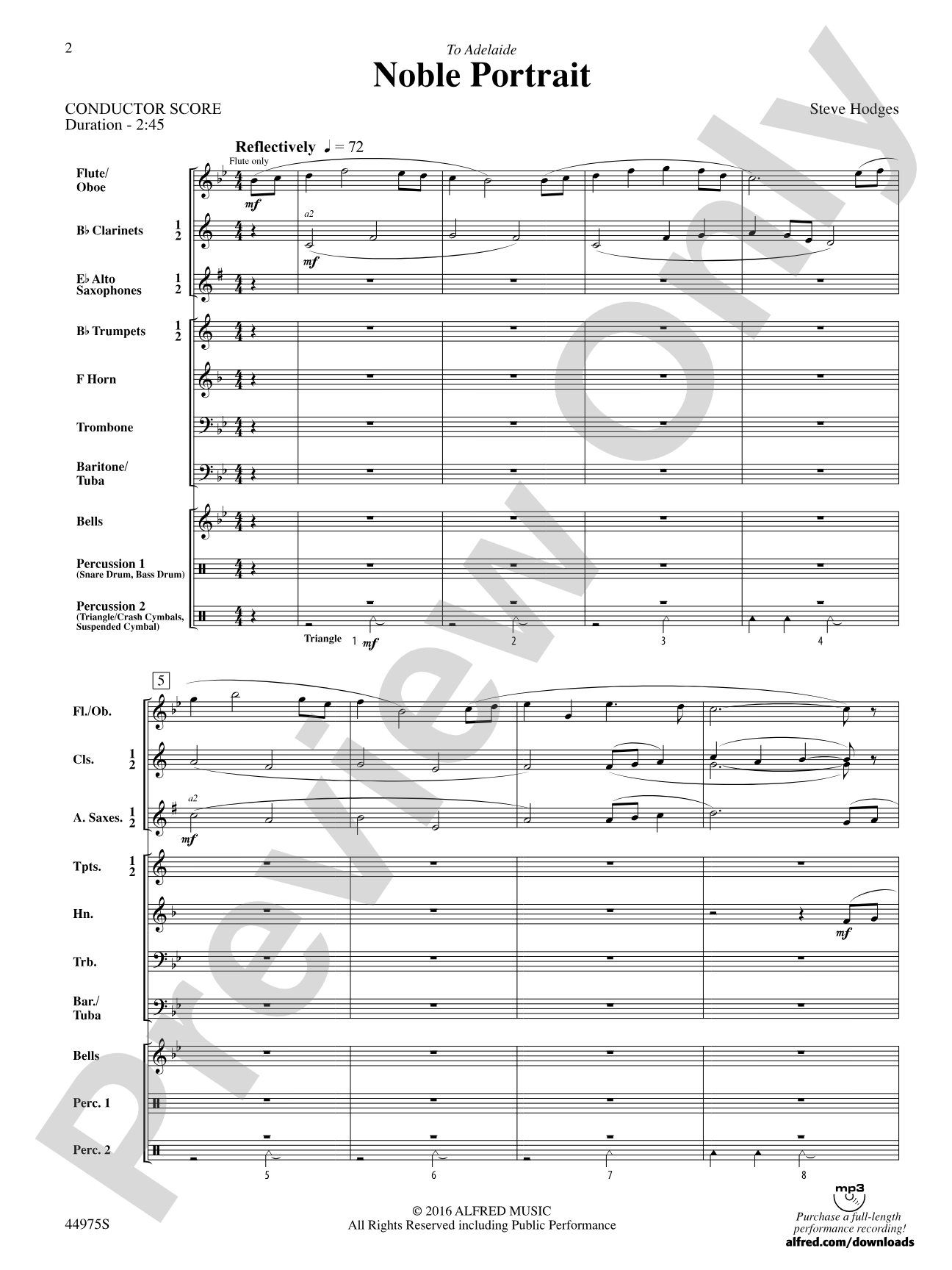 Noble Portrait: Concert Band Conductor Score & Parts