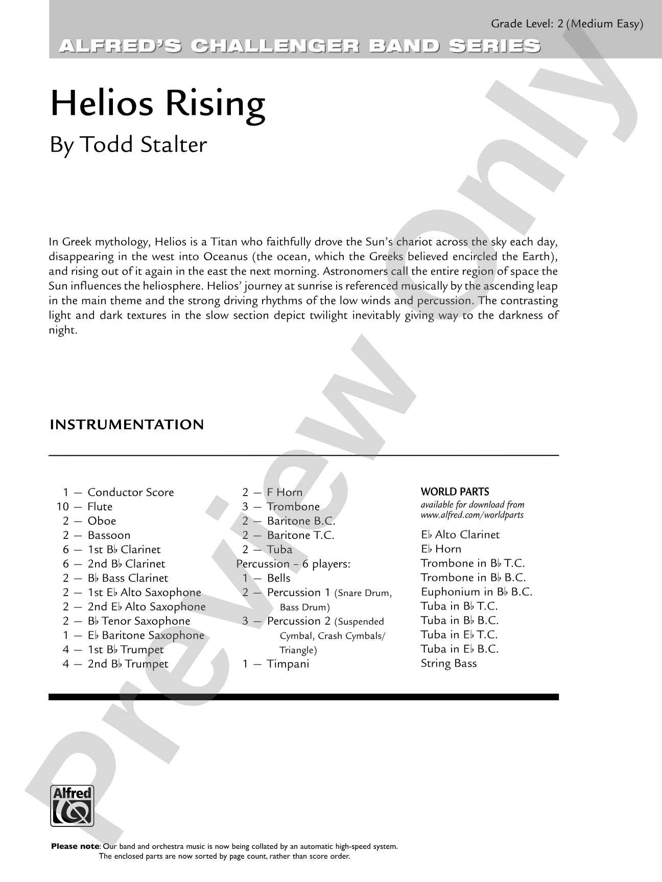 Helios Rising: Concert Band Conductor Score & Parts