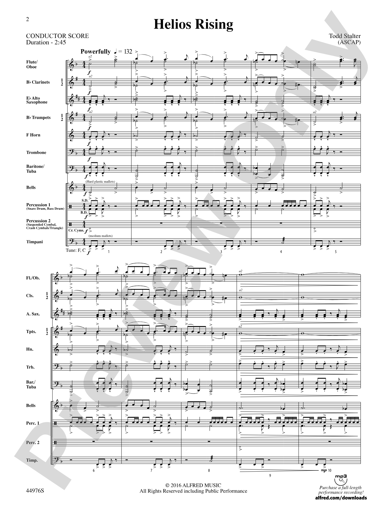 Helios Rising: Concert Band Conductor Score & Parts
