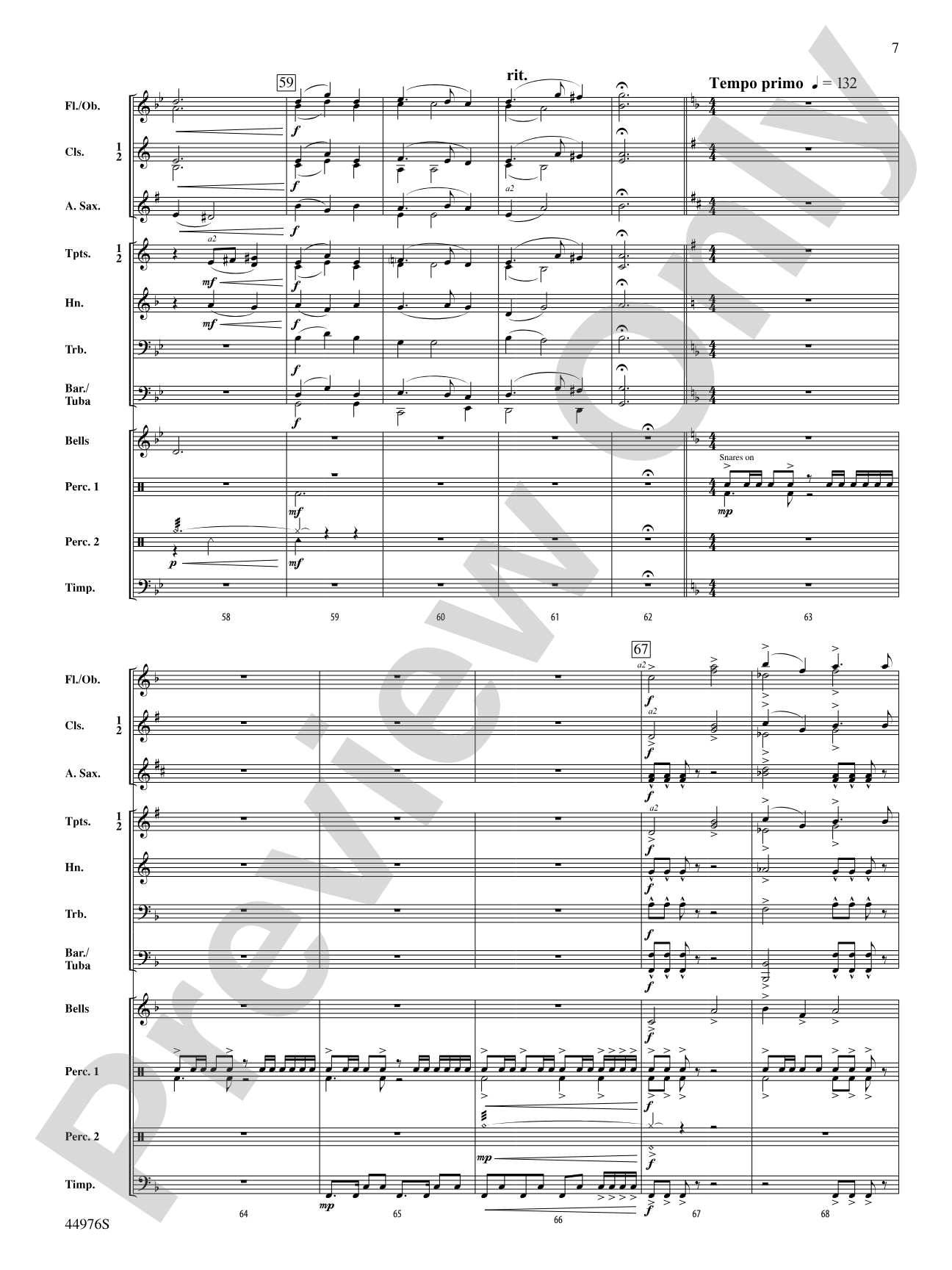 Helios Rising: Concert Band Conductor Score & Parts