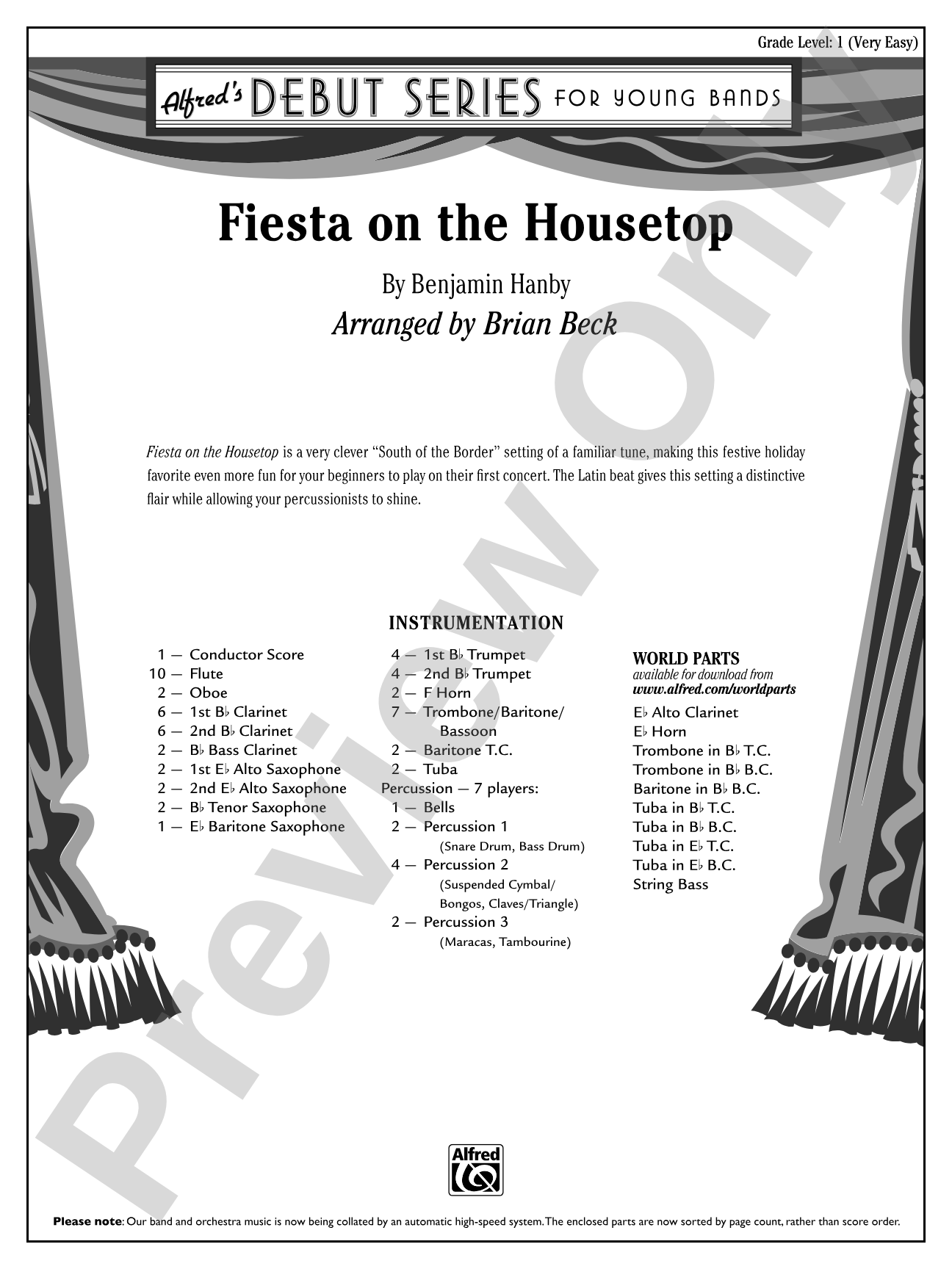Fiesta on the Housetop: Concert Band Conductor Score & Parts