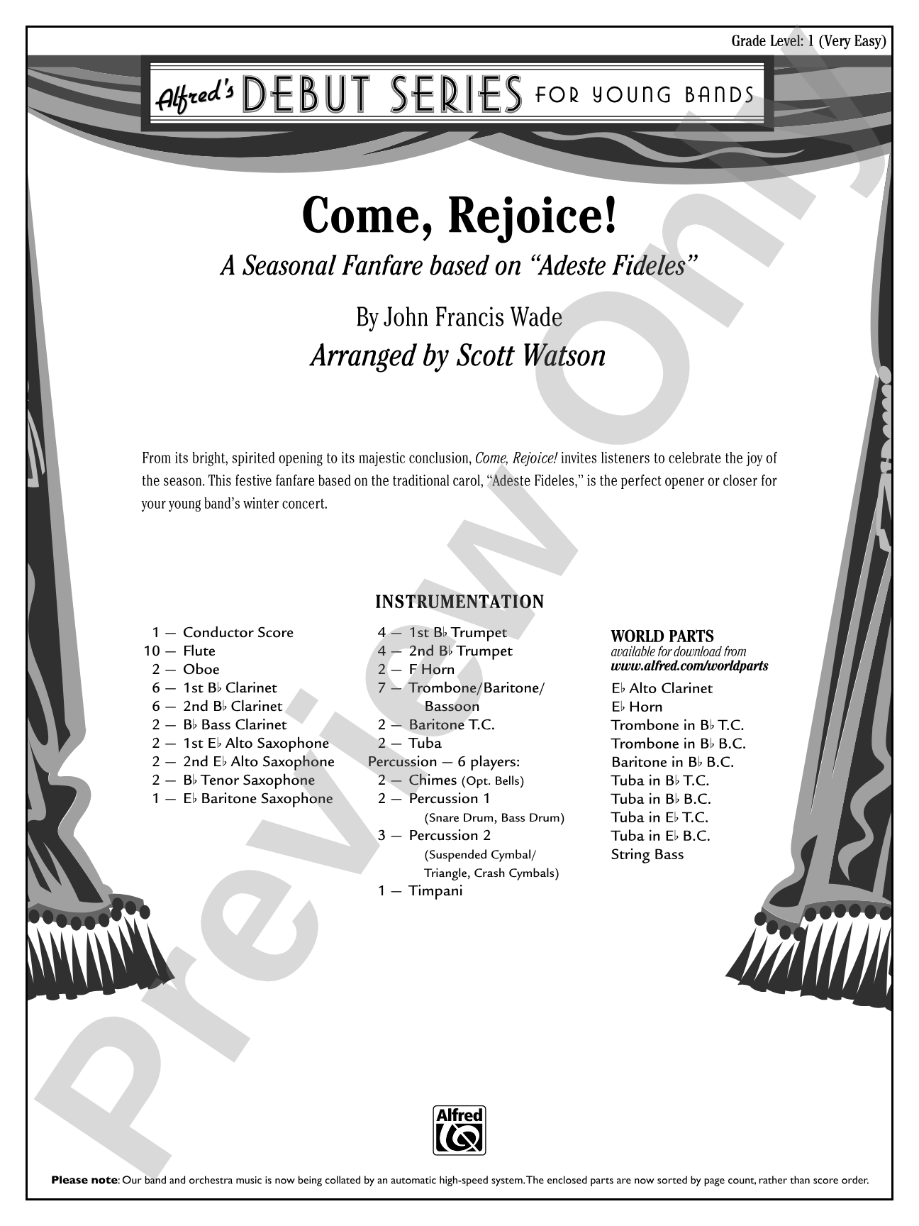 Come, Rejoice!: Concert Band Conductor Score & Parts