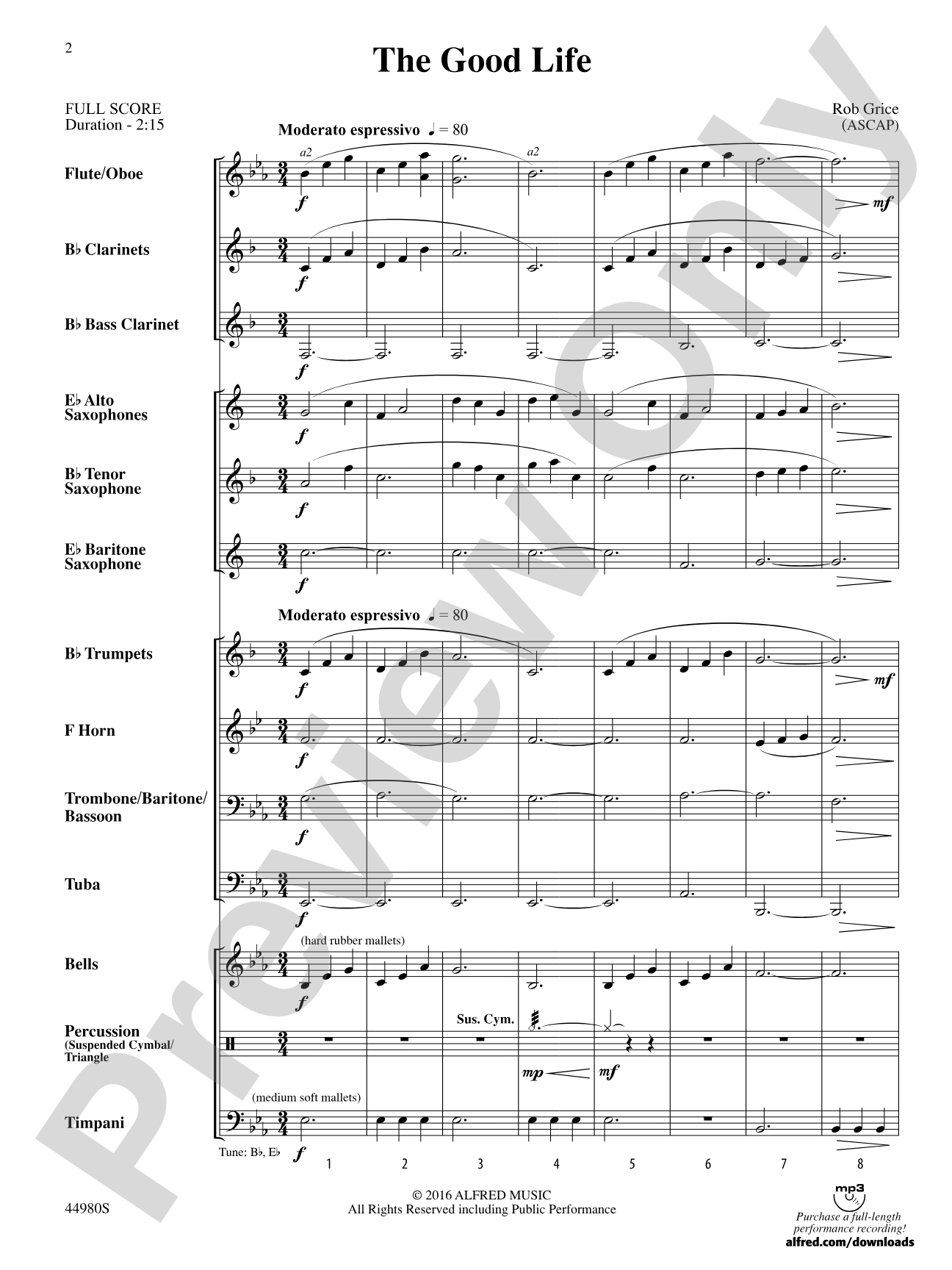 The Good Life: Concert Band Conductor Score & Parts