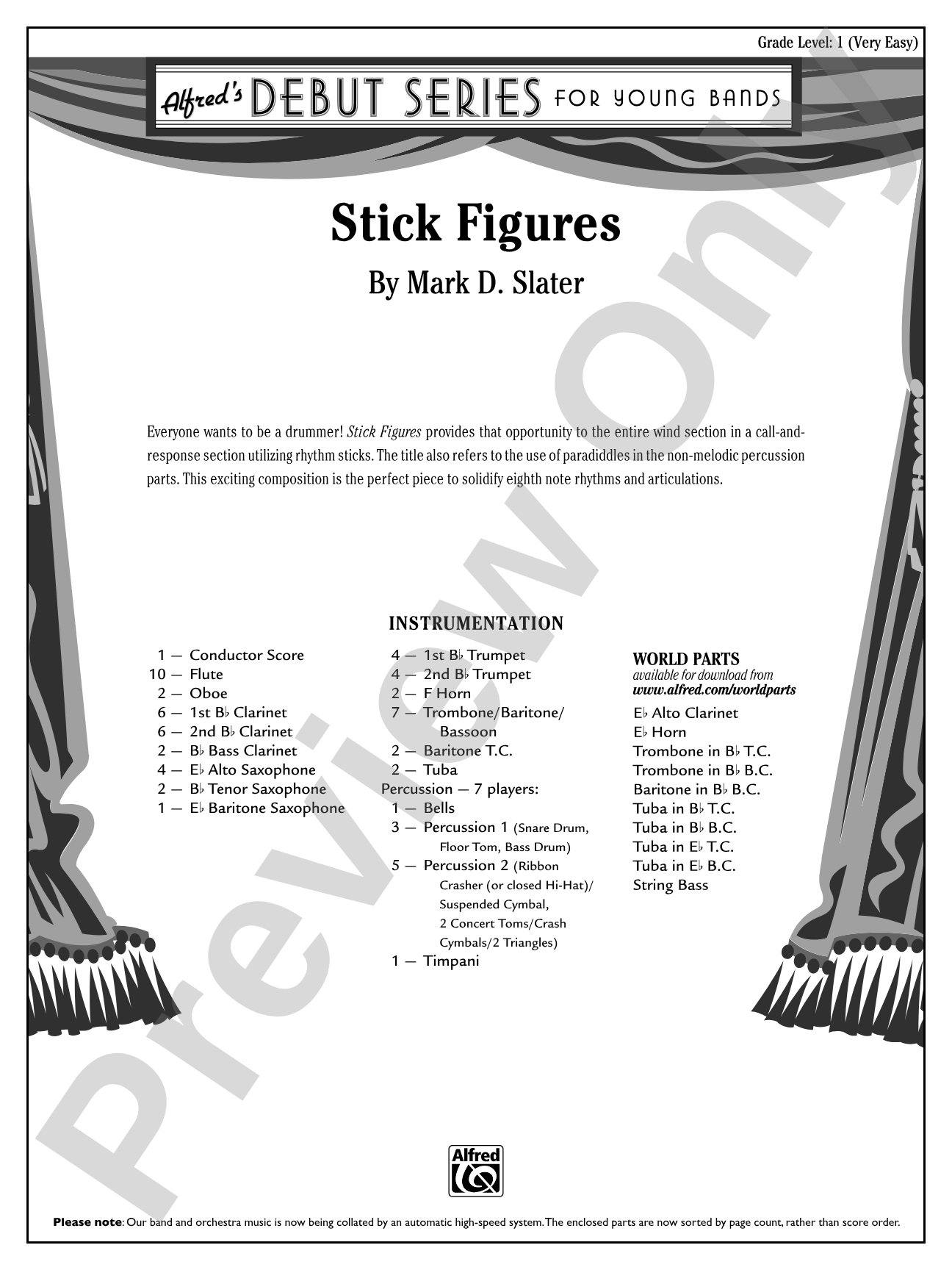 Stick Figures: Concert Band Conductor Score & Parts