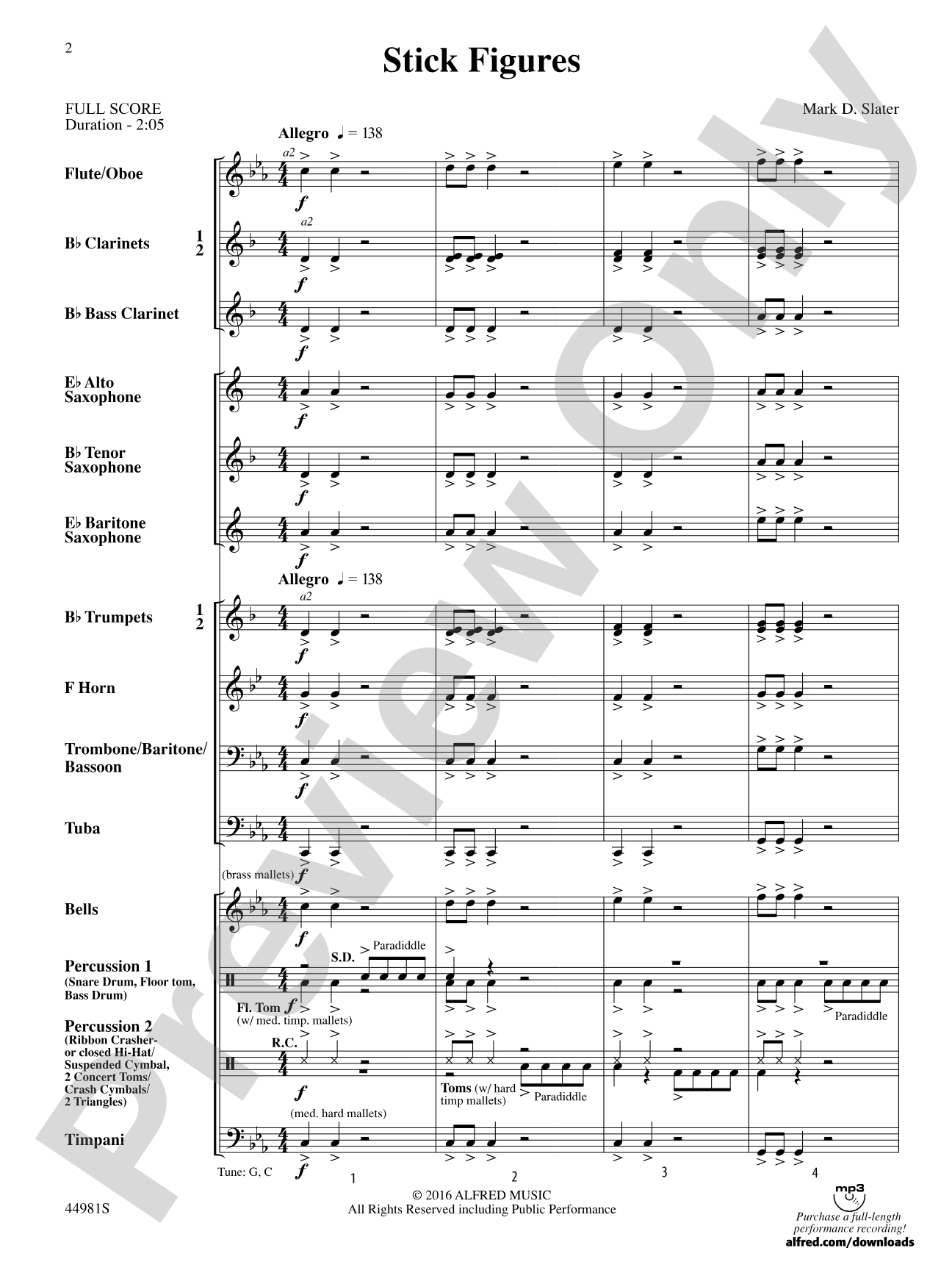 Stick Figures: Concert Band Conductor Score & Parts
