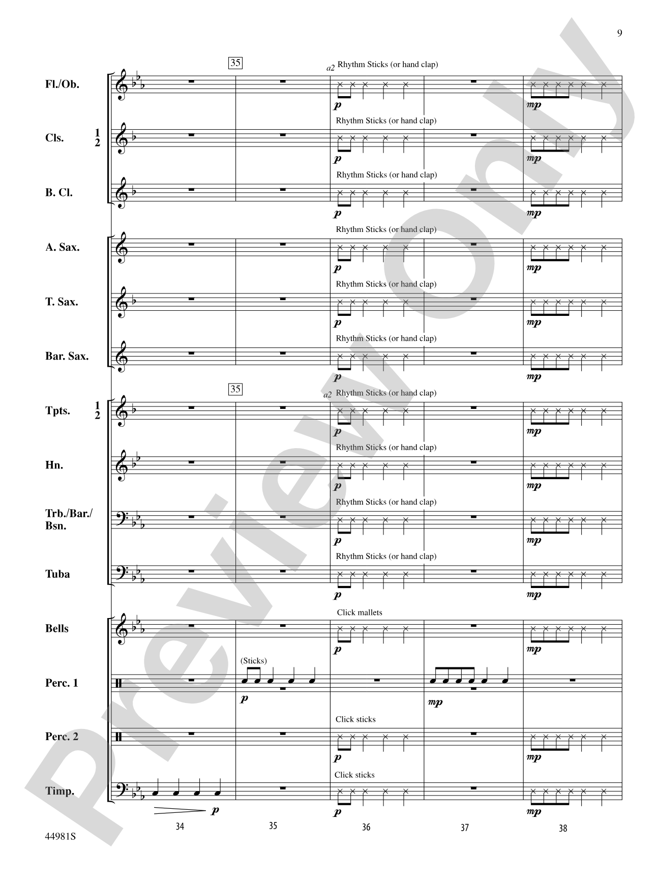 Stick Figures: Concert Band Conductor Score & Parts