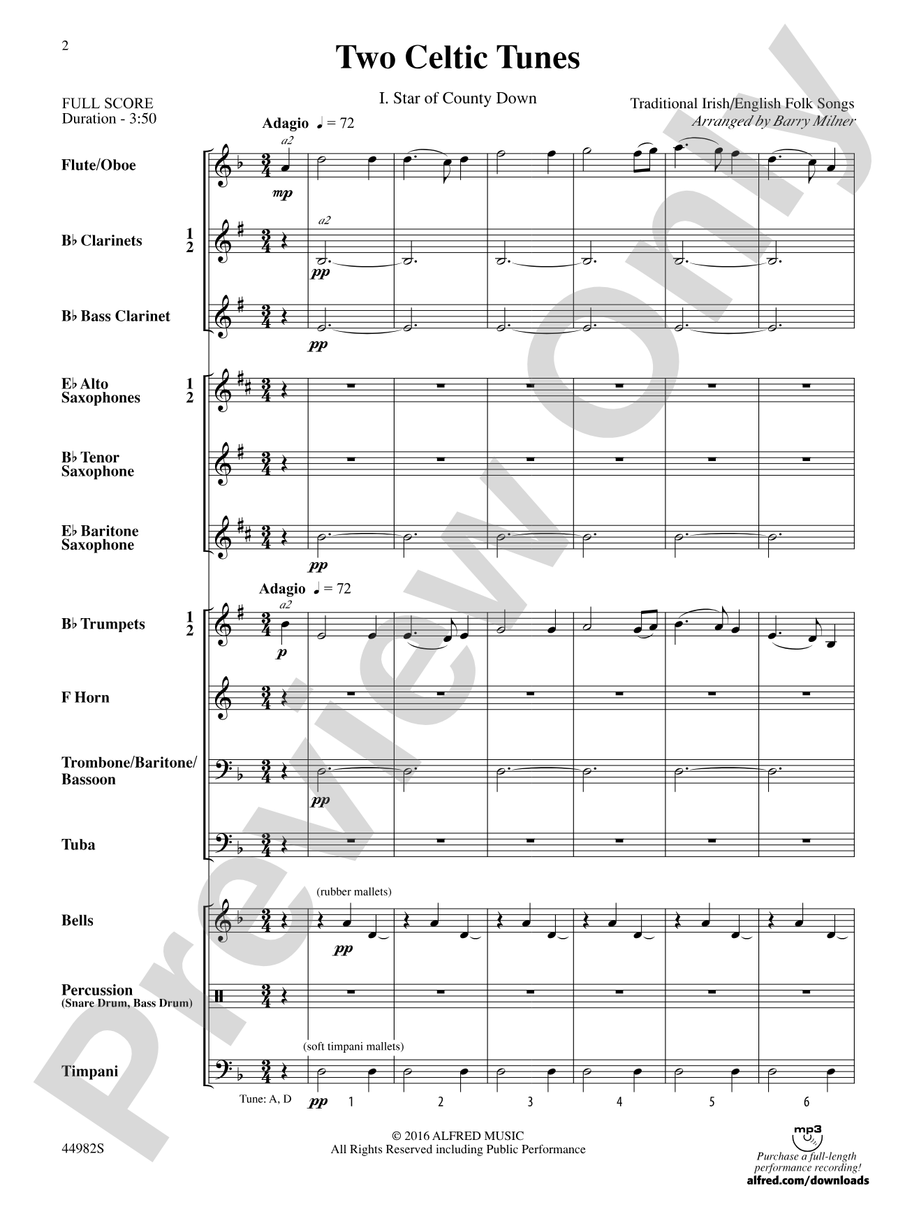 Two Celtic Tunes: Concert Band Conductor Score & Parts
