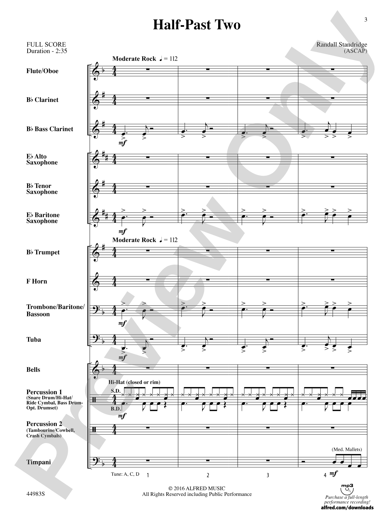 Half-Past Two: Score