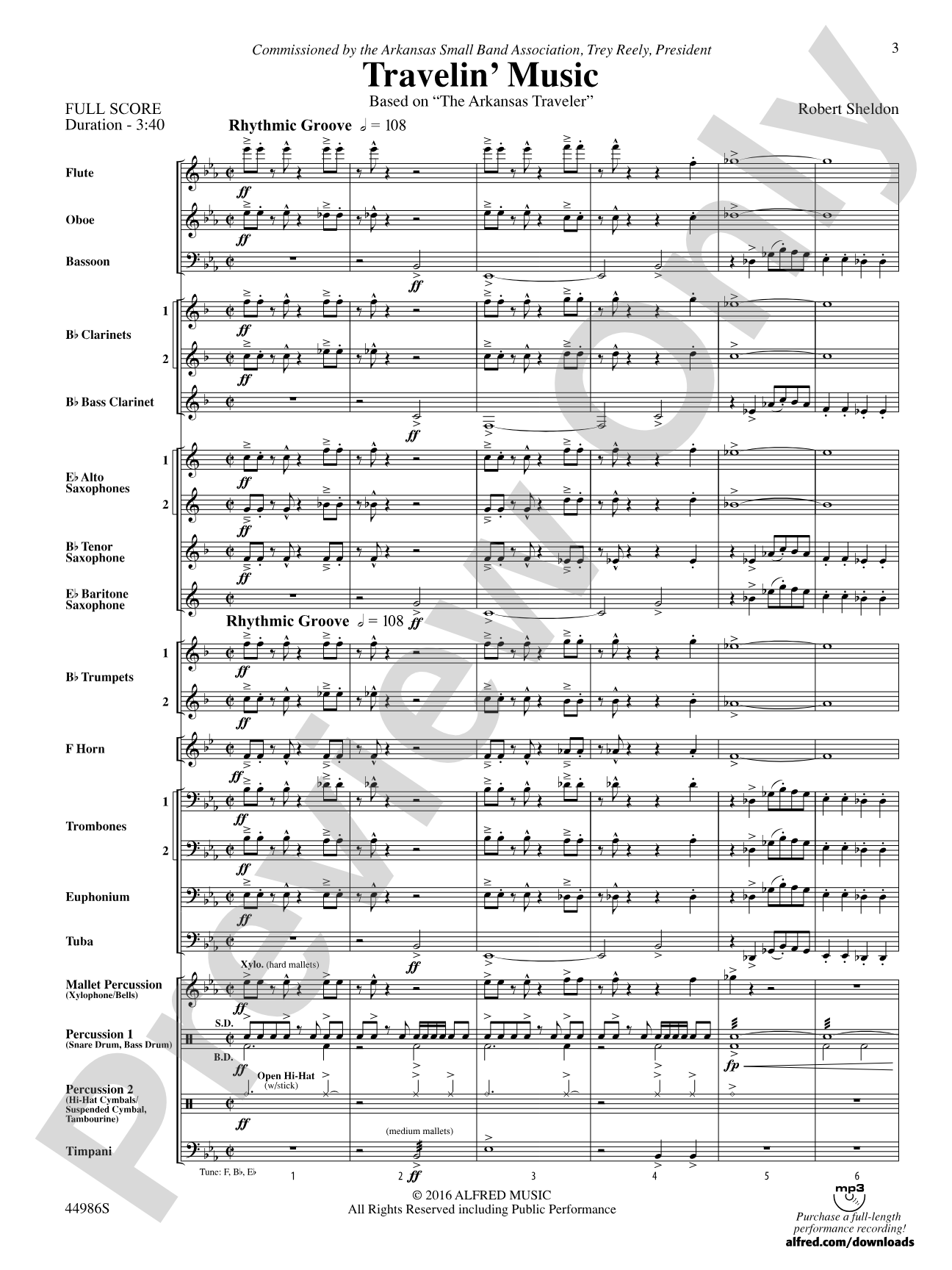 Travelin' Music: Score