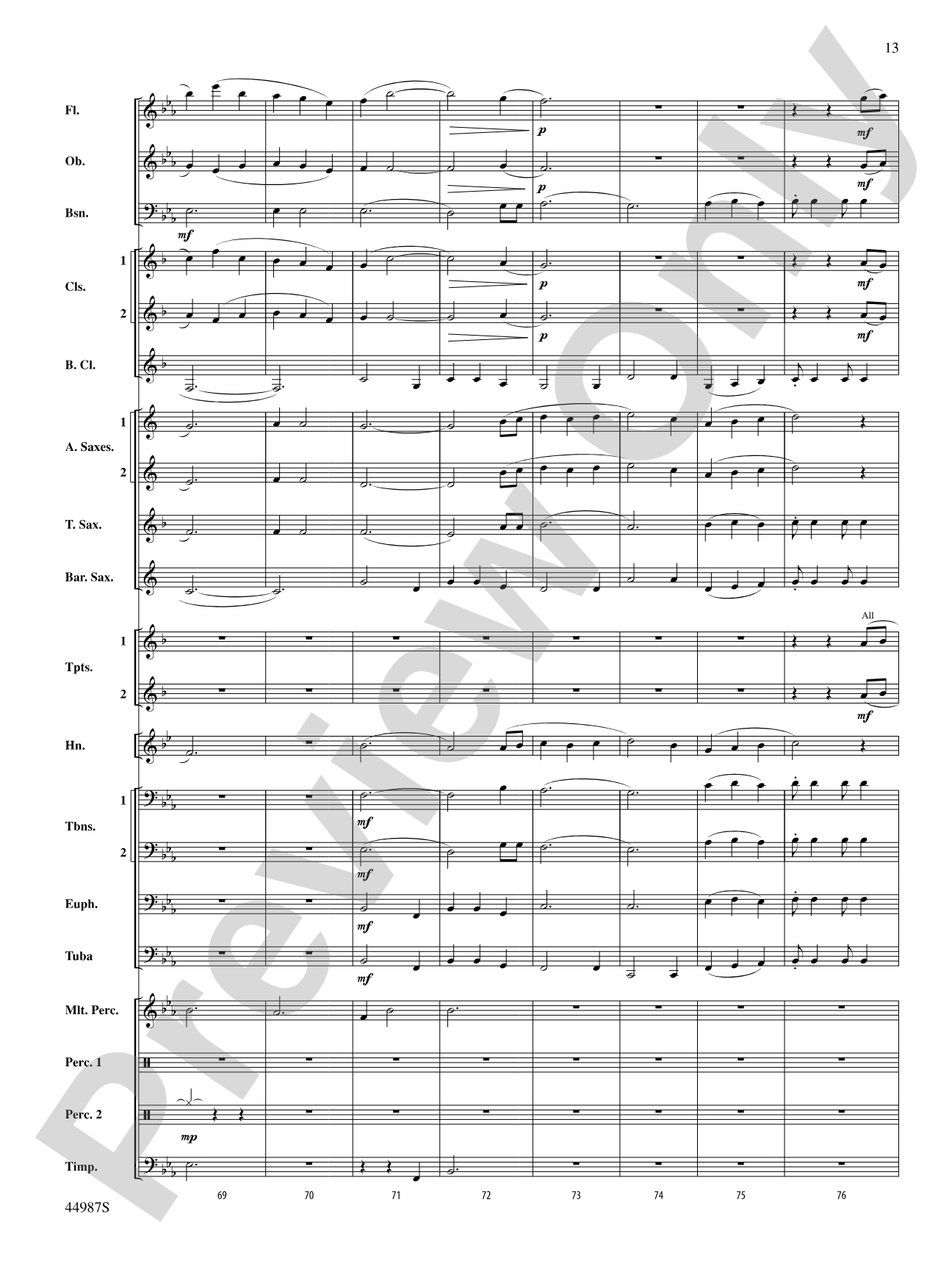 Skydive: Concert Band Conductor Score & Parts