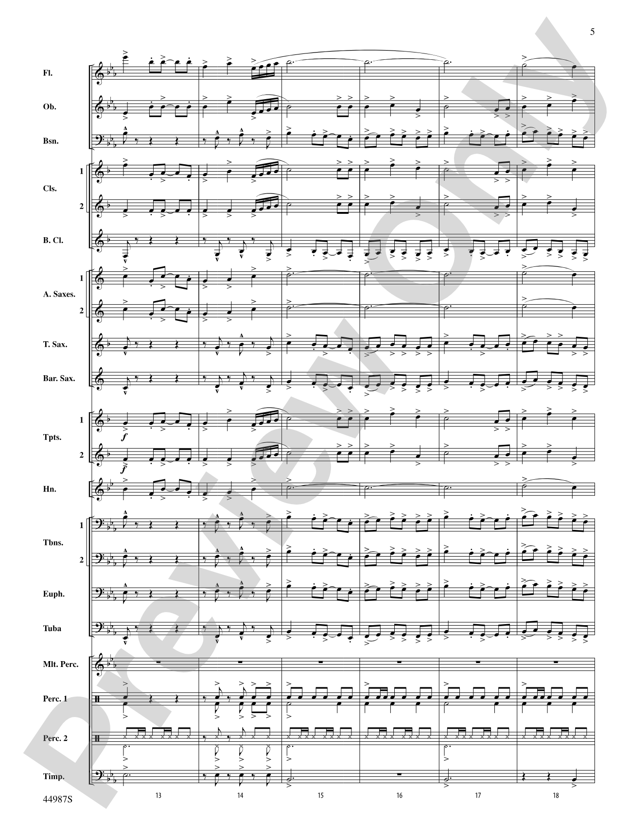 Skydive: Concert Band Conductor Score & Parts