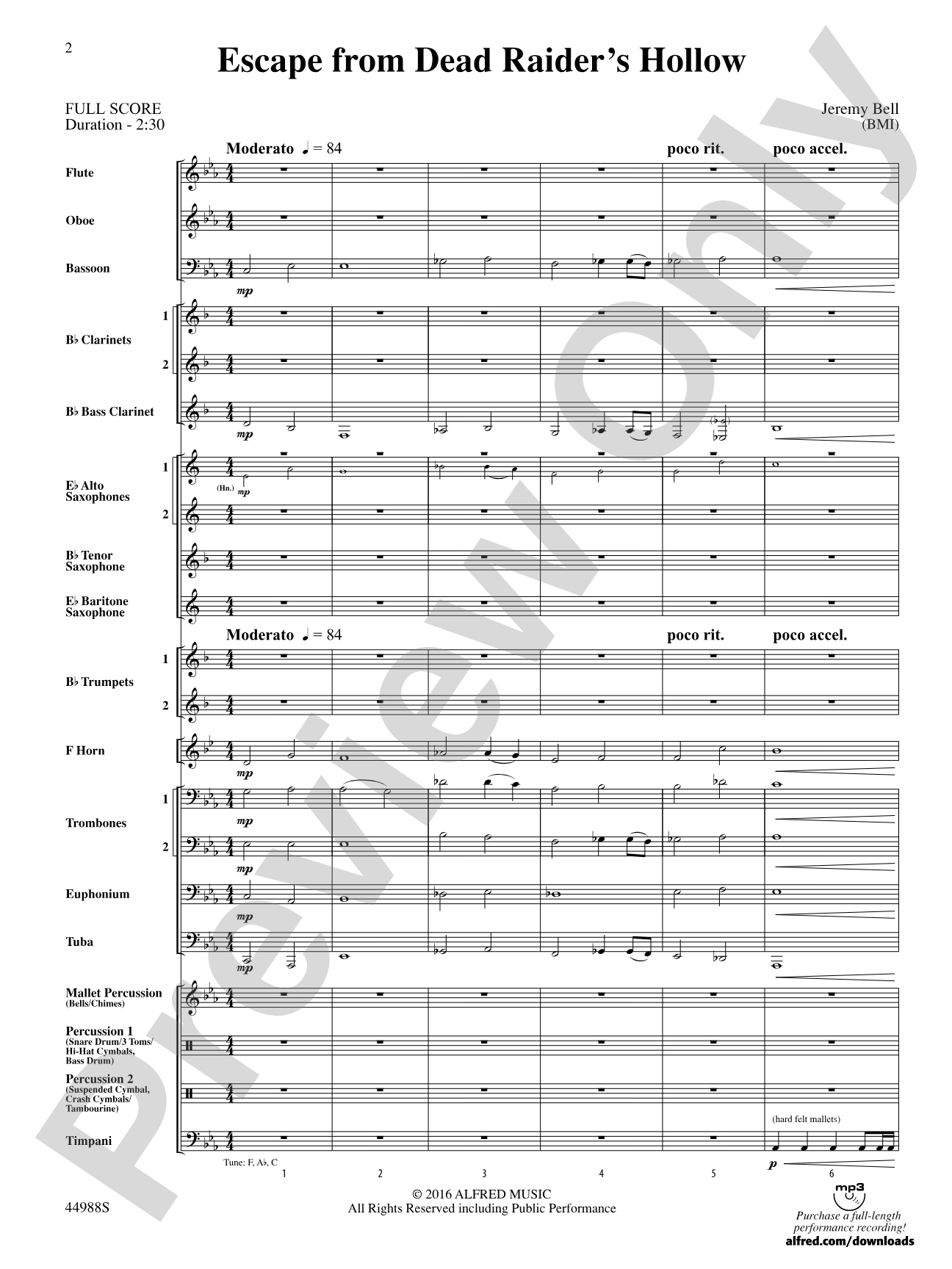 Escape from Dead Raider's Hollow: Score