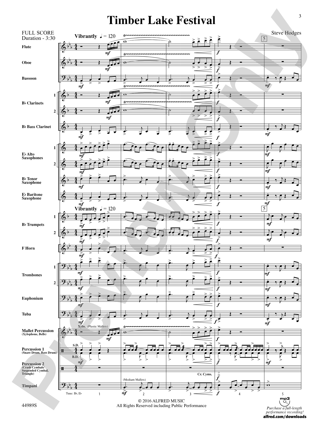 Timber Lake Festival: Concert Band Conductor Score & Parts