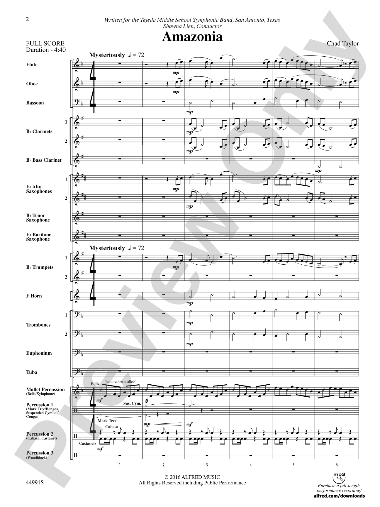 Amazonia: Concert Band Conductor Score & Parts