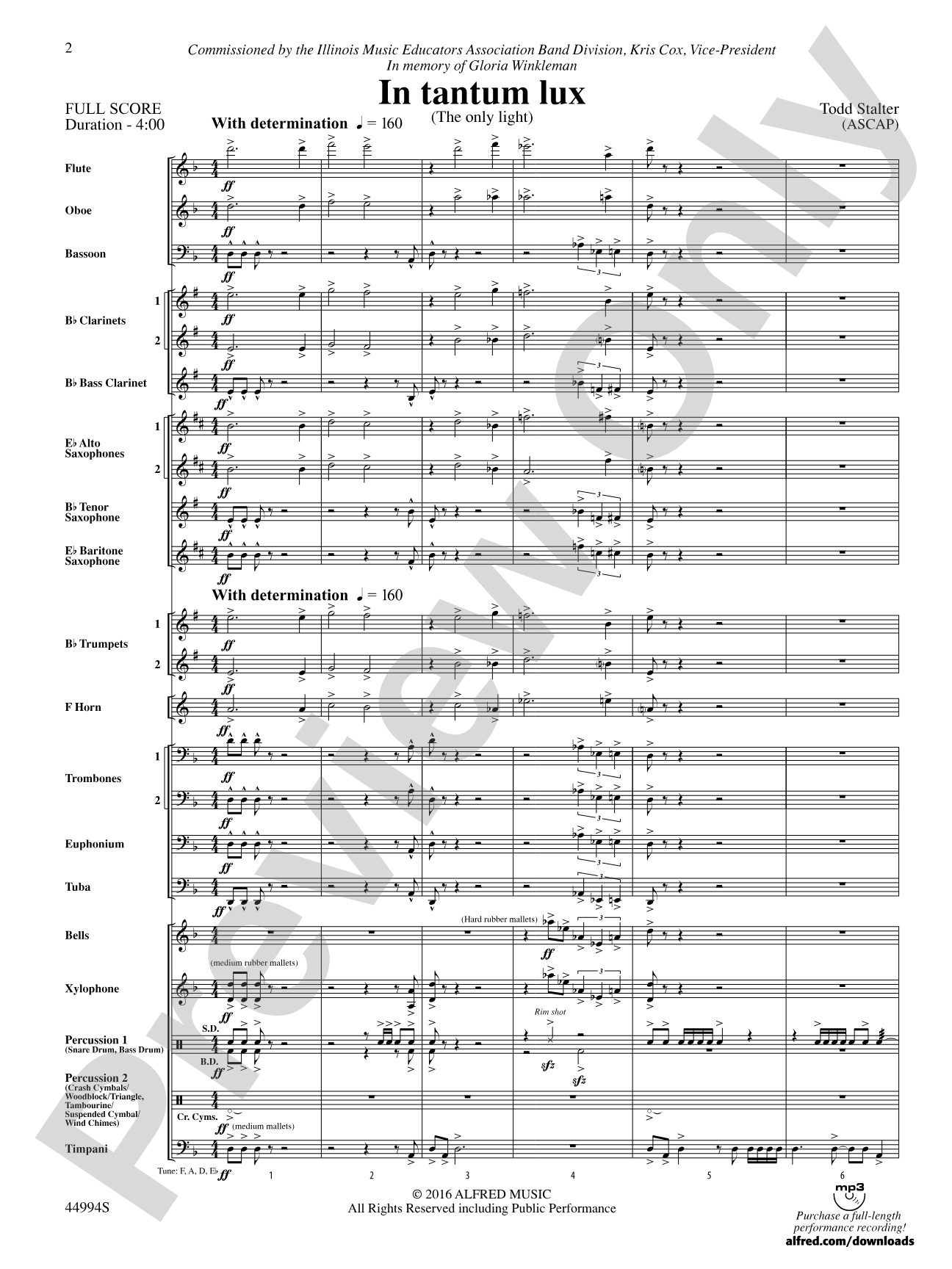 In tantum lux: Concert Band Conductor Score & Parts