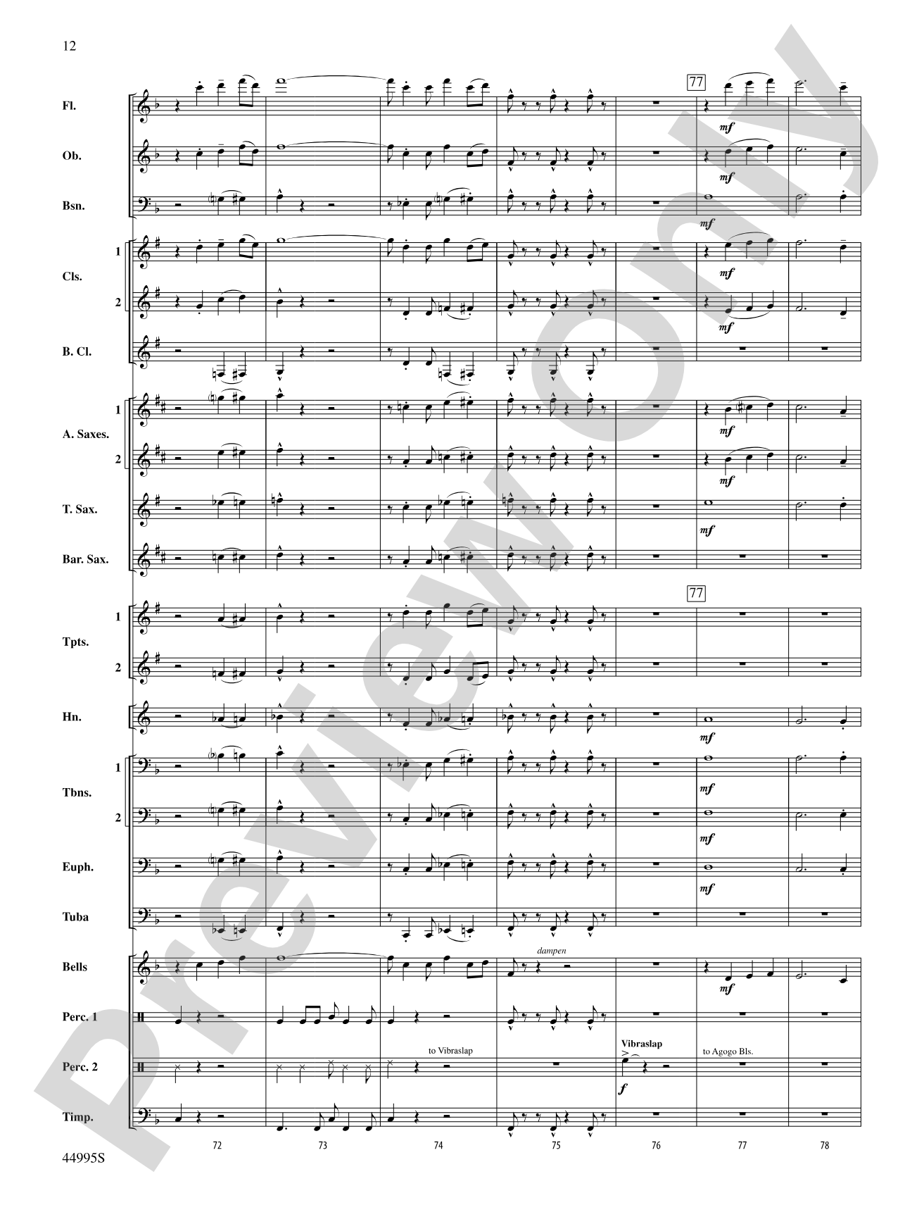Djembe Laya: Concert Band Conductor Score & Parts