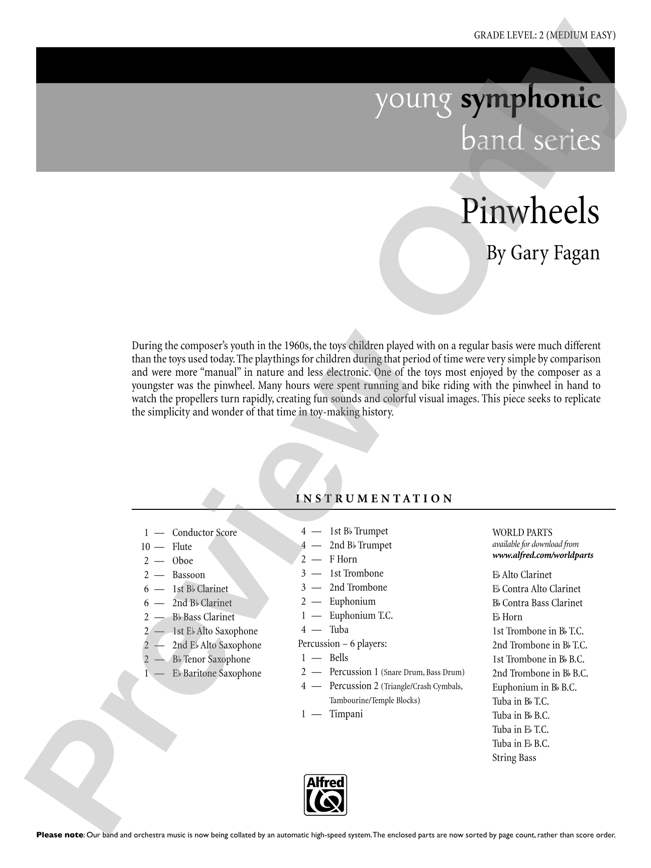 Pinwheels: Concert Band Conductor Score & Parts
