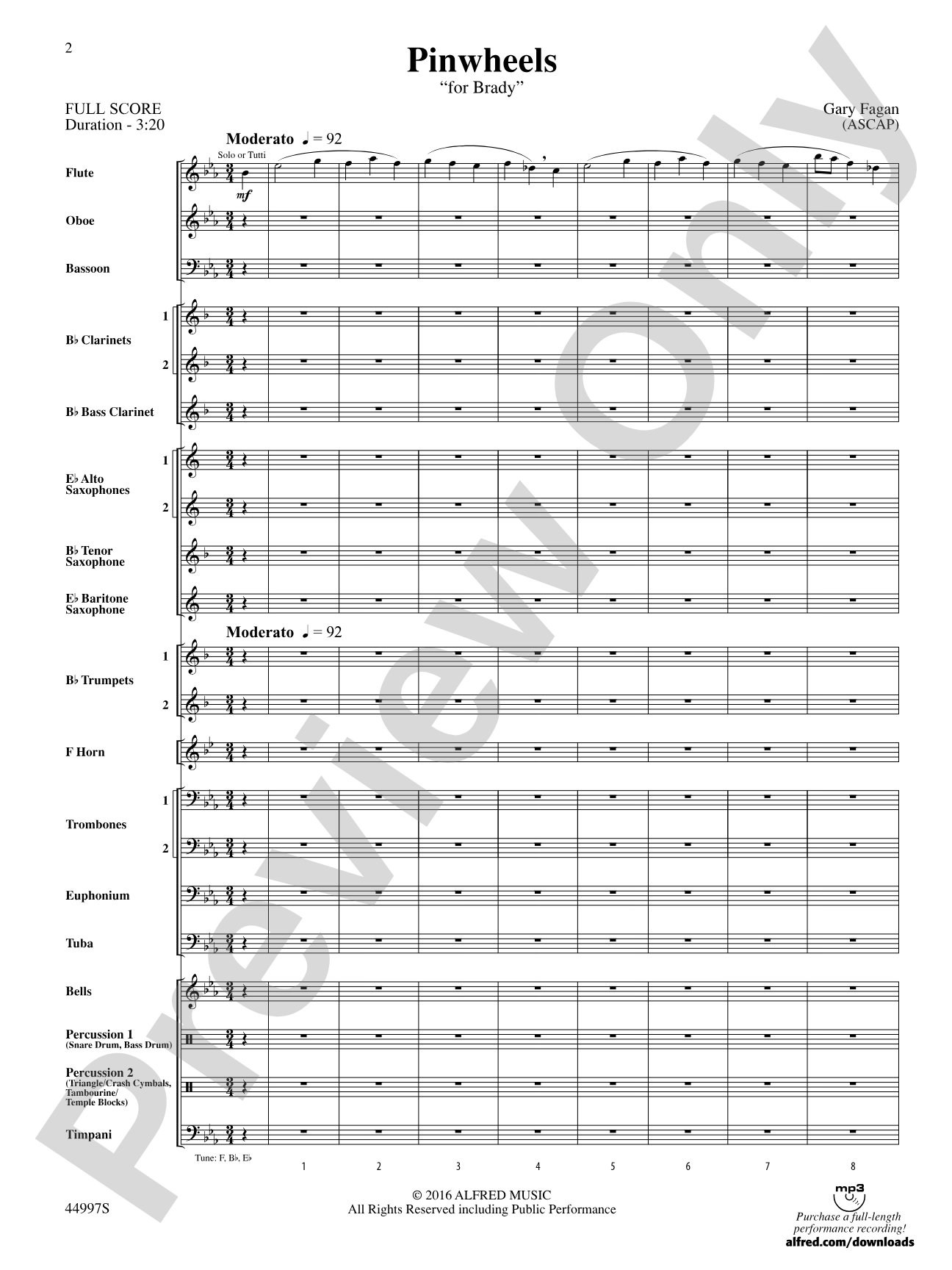 Pinwheels: Concert Band Conductor Score & Parts