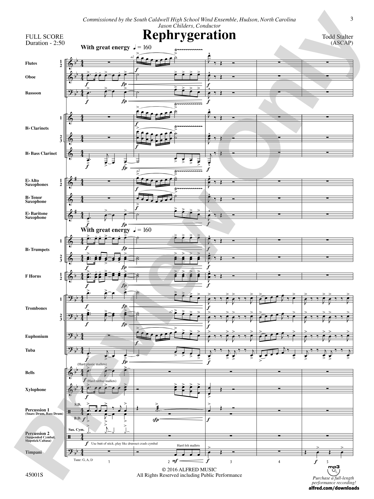 Rephrygeration: Concert Band Conductor Score & Parts