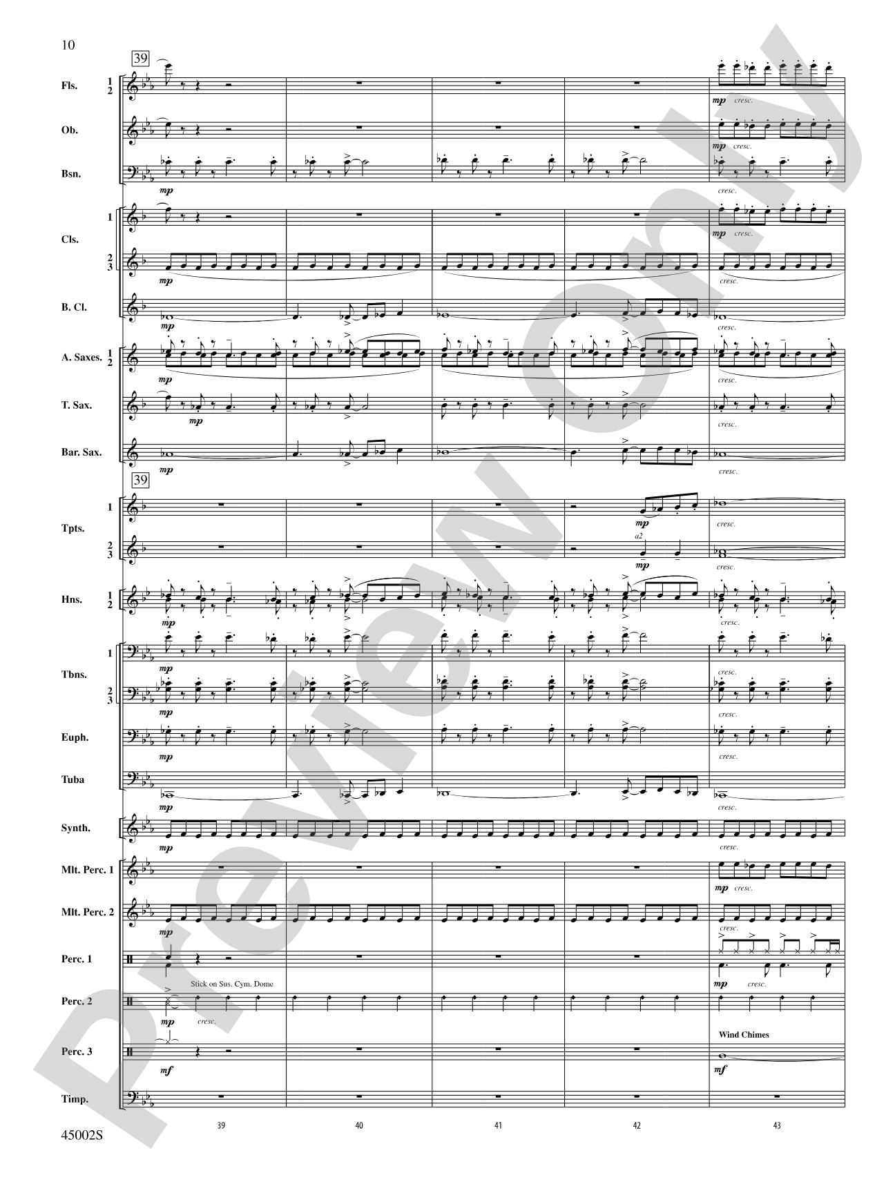 Winds of Change: Score