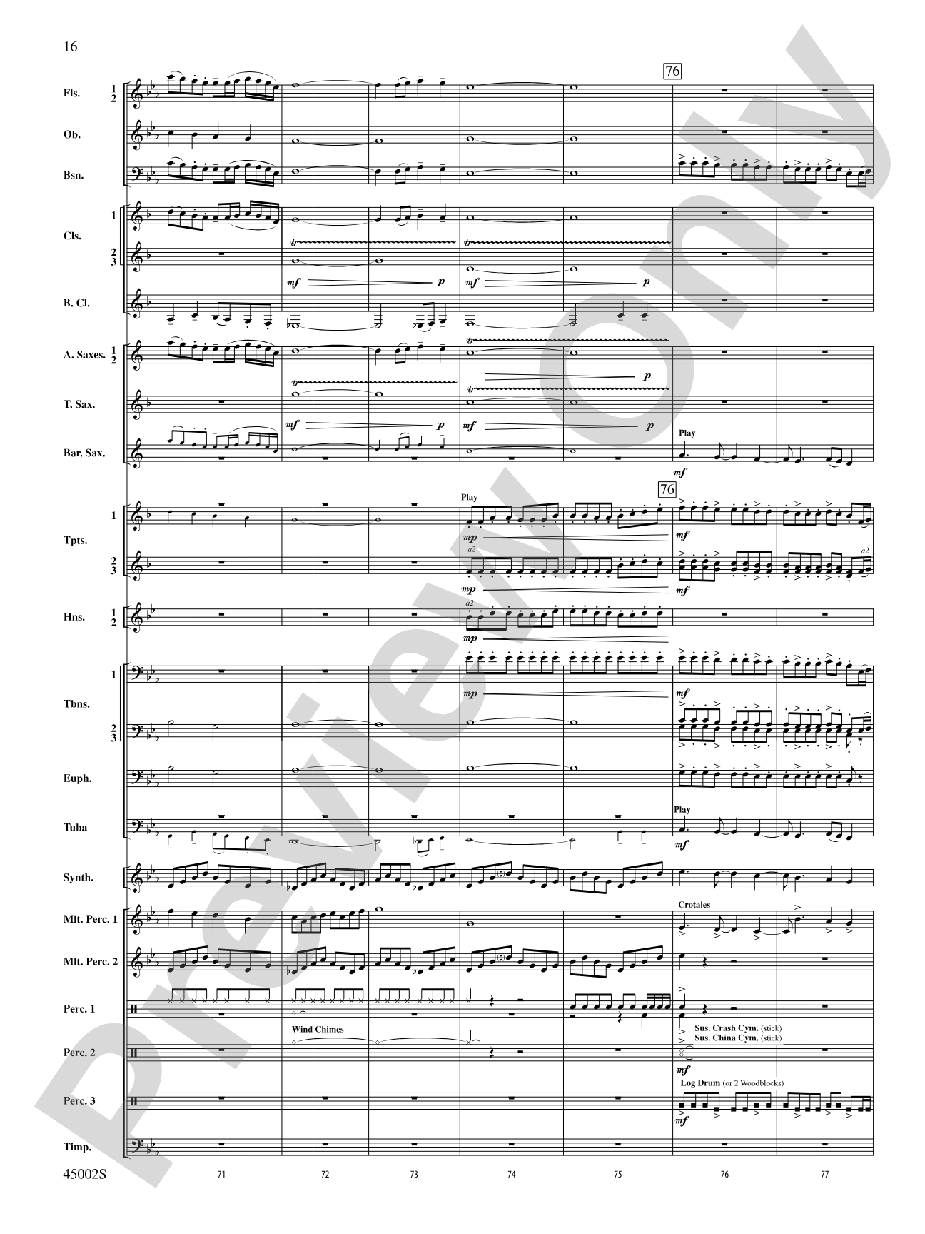 Winds of Change: Score