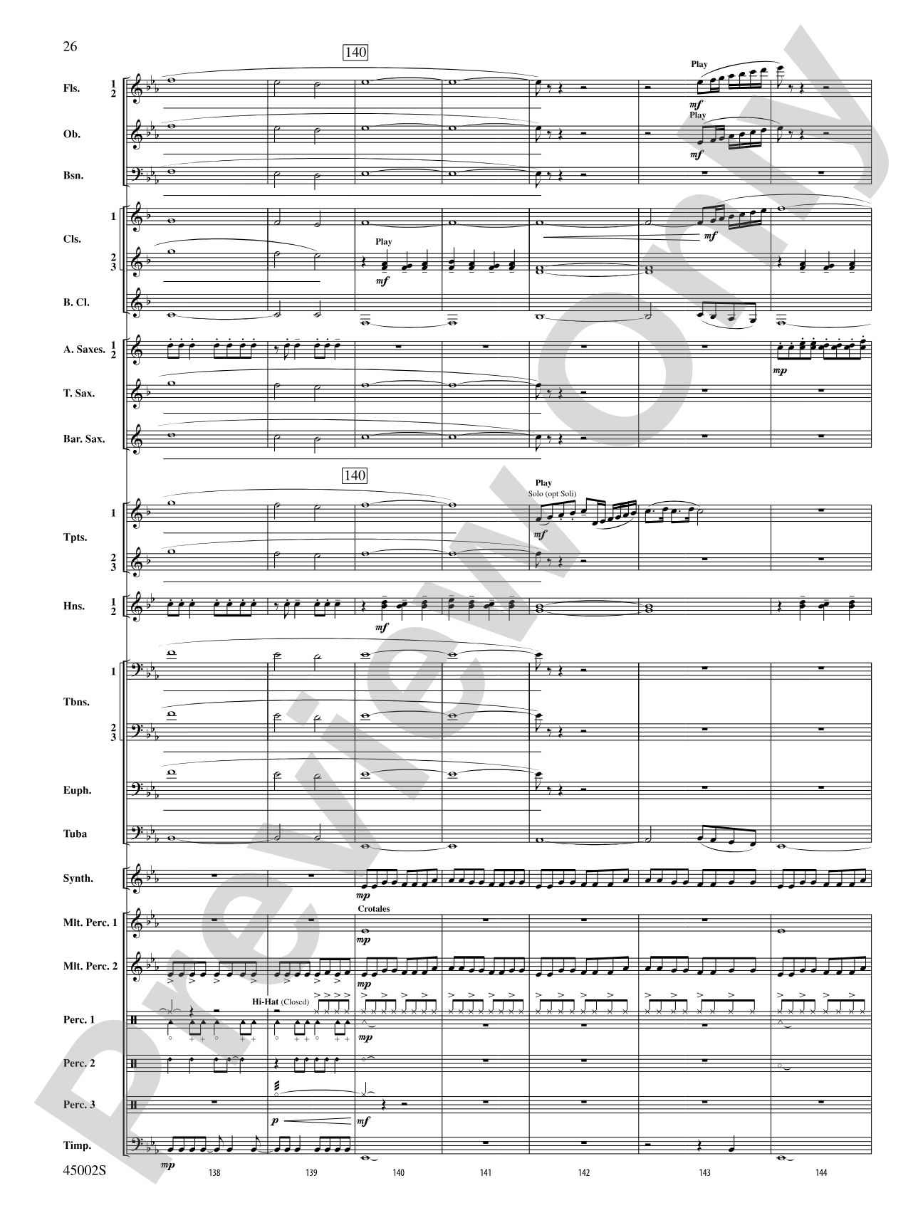 Winds of Change: Score