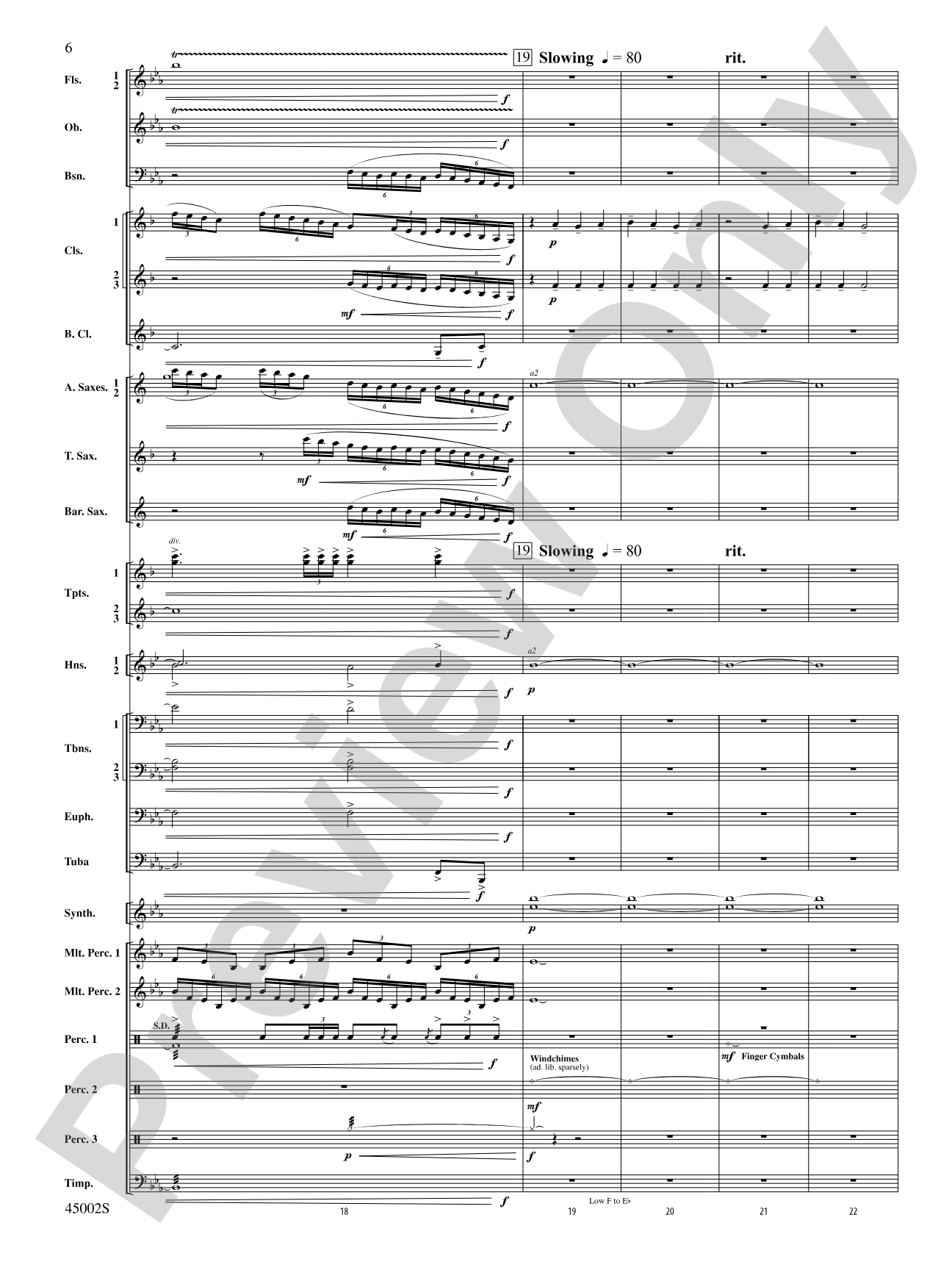 Winds of Change: Score