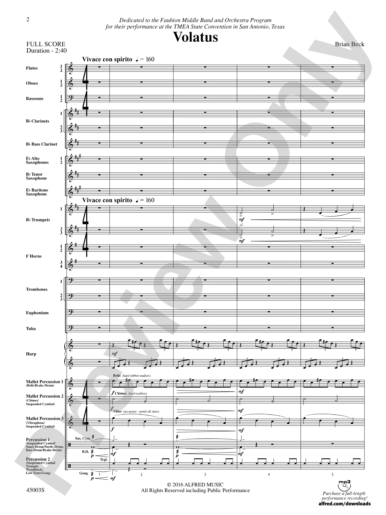 Volatus: Concert Band Conductor Score & Parts