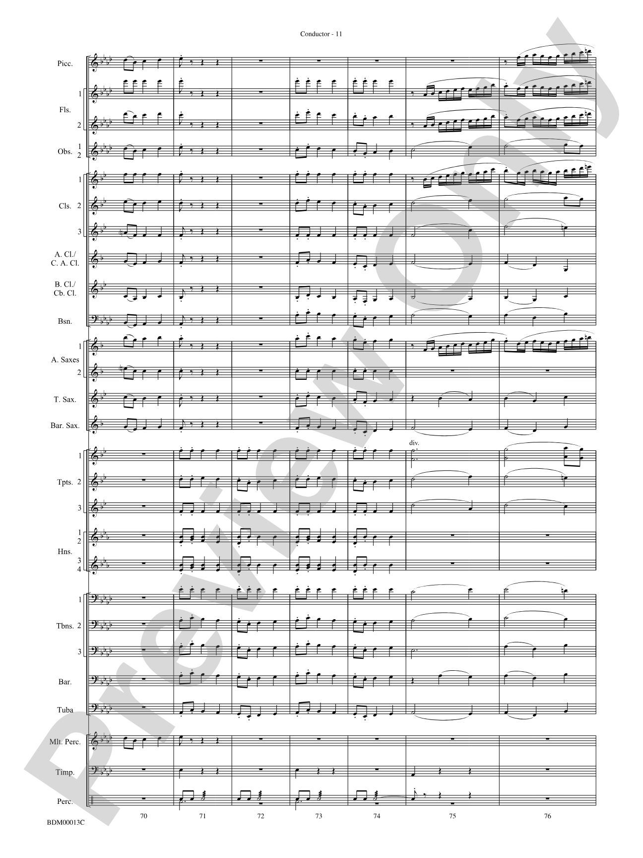 Slava: Concert Band Conductor Score & Parts