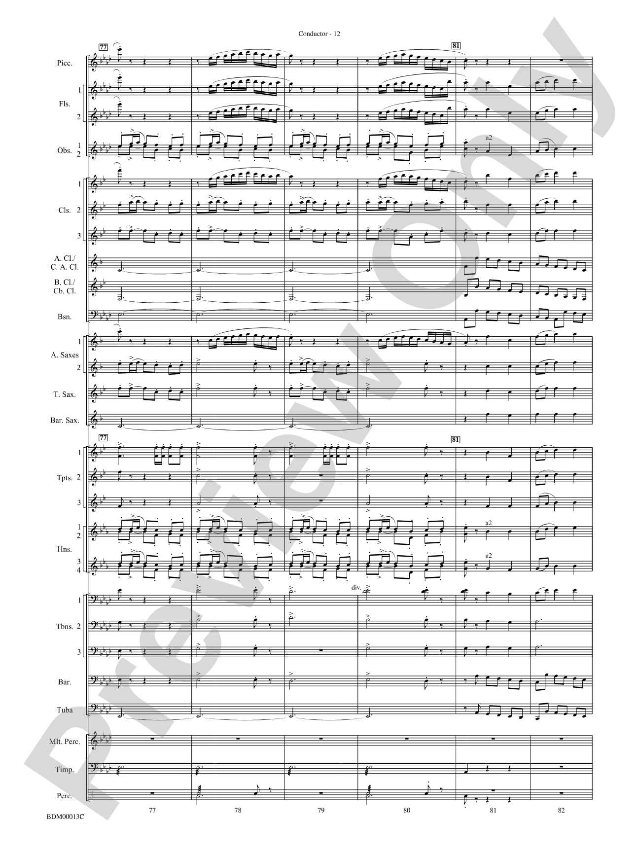 Slava: Concert Band Conductor Score & Parts