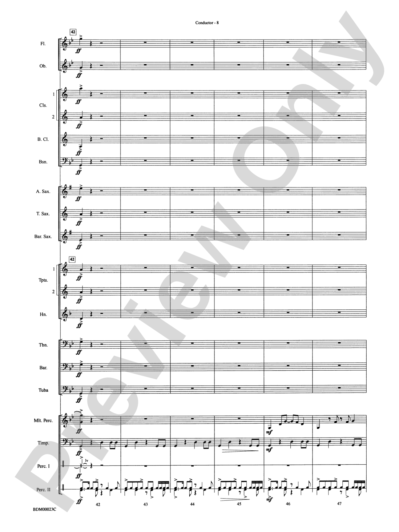 Under the Rice Moon: Concert Band Conductor Score & Parts