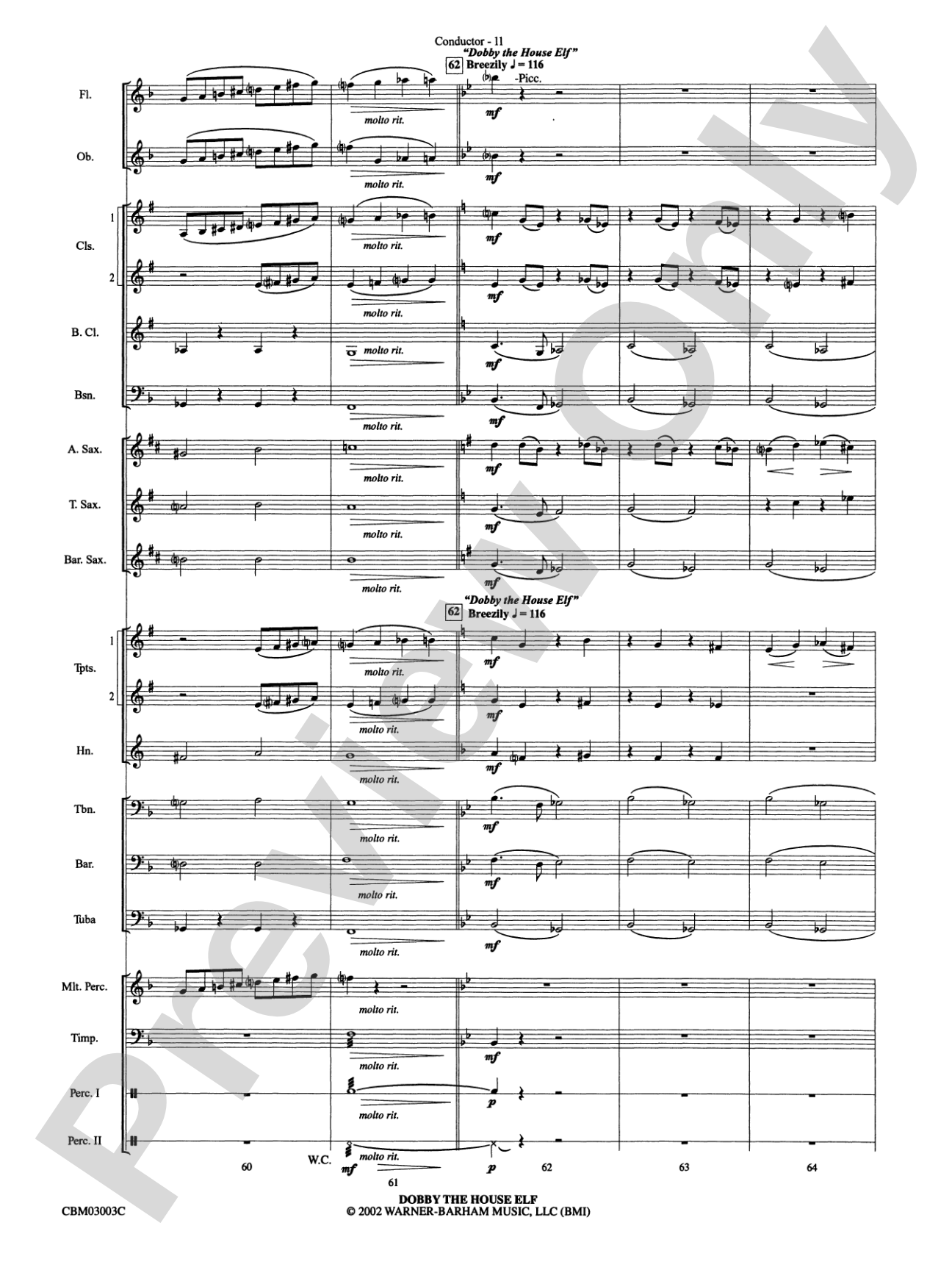 Harry Potter and the Chamber of Secrets, Selections from: Score