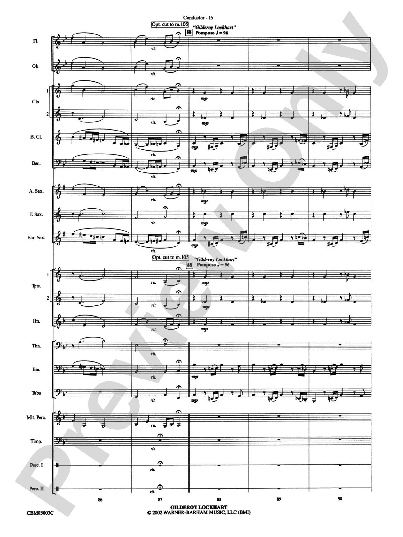 Harry Potter and the Chamber of Secrets, Selections from: Score