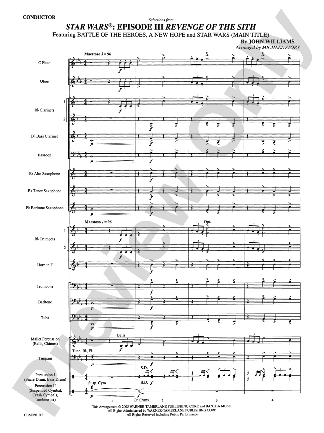 Star Wars®: Episode III Revenge of the Sith: Concert Band Conductor Score & Parts