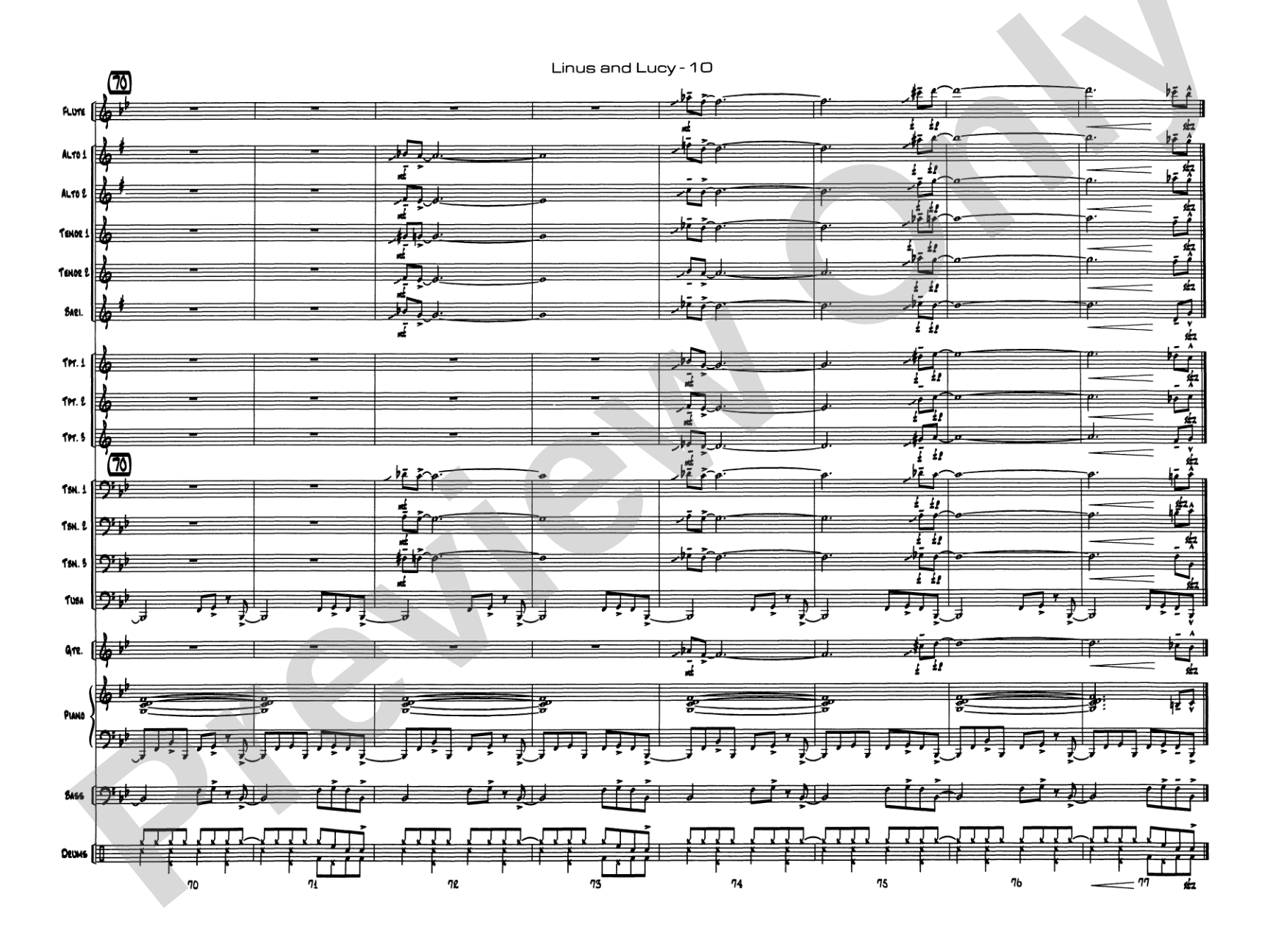 Linus and Lucy: Jazz Ensemble Conductor Score & Parts
