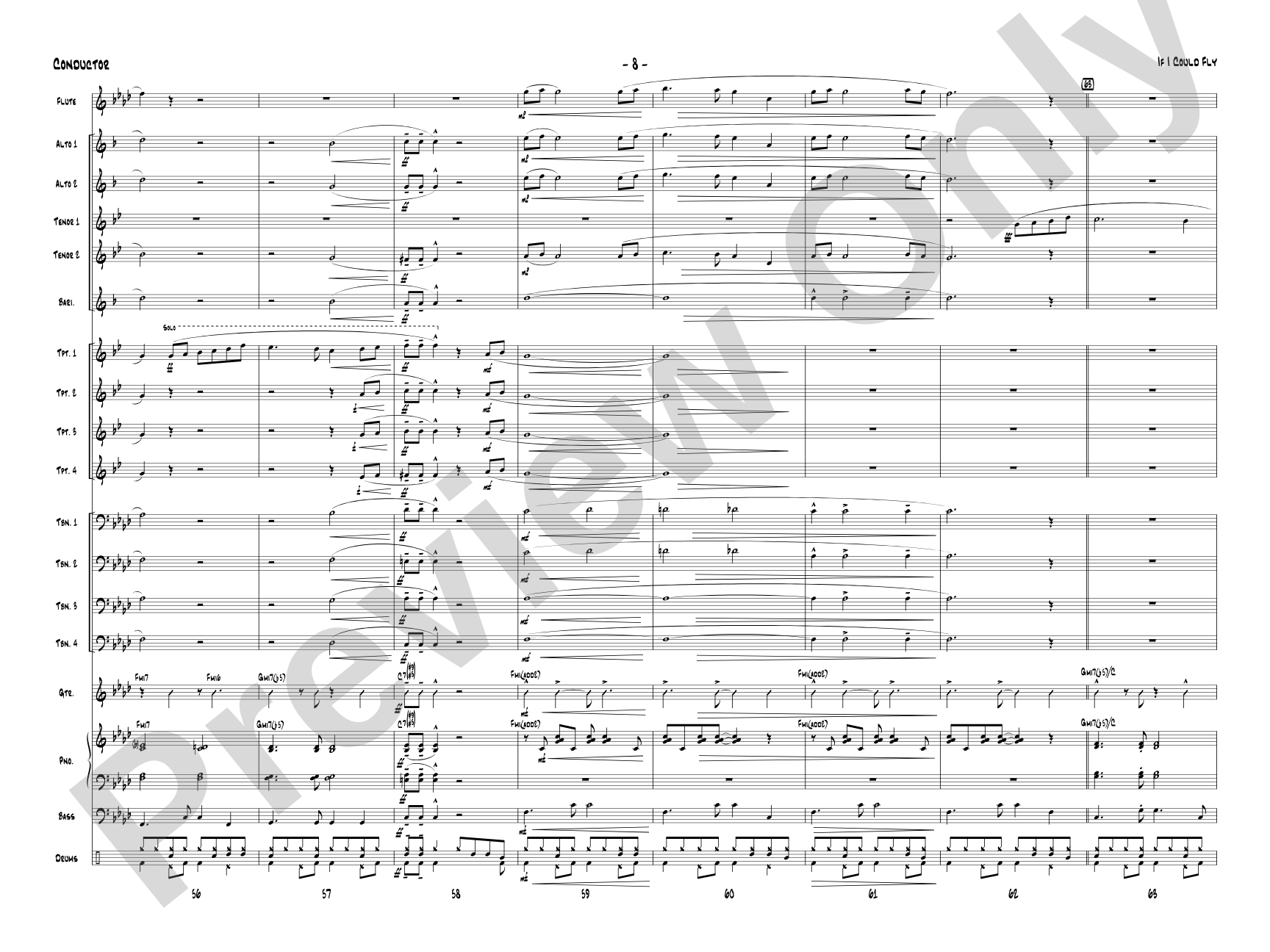 If I Could Fly: Jazz Ensemble Conductor Score & Parts