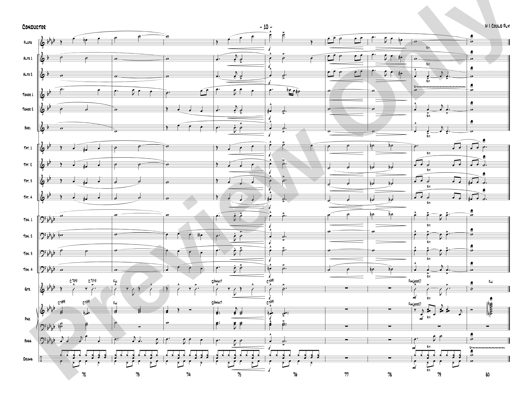 If I Could Fly: Jazz Ensemble Conductor Score & Parts